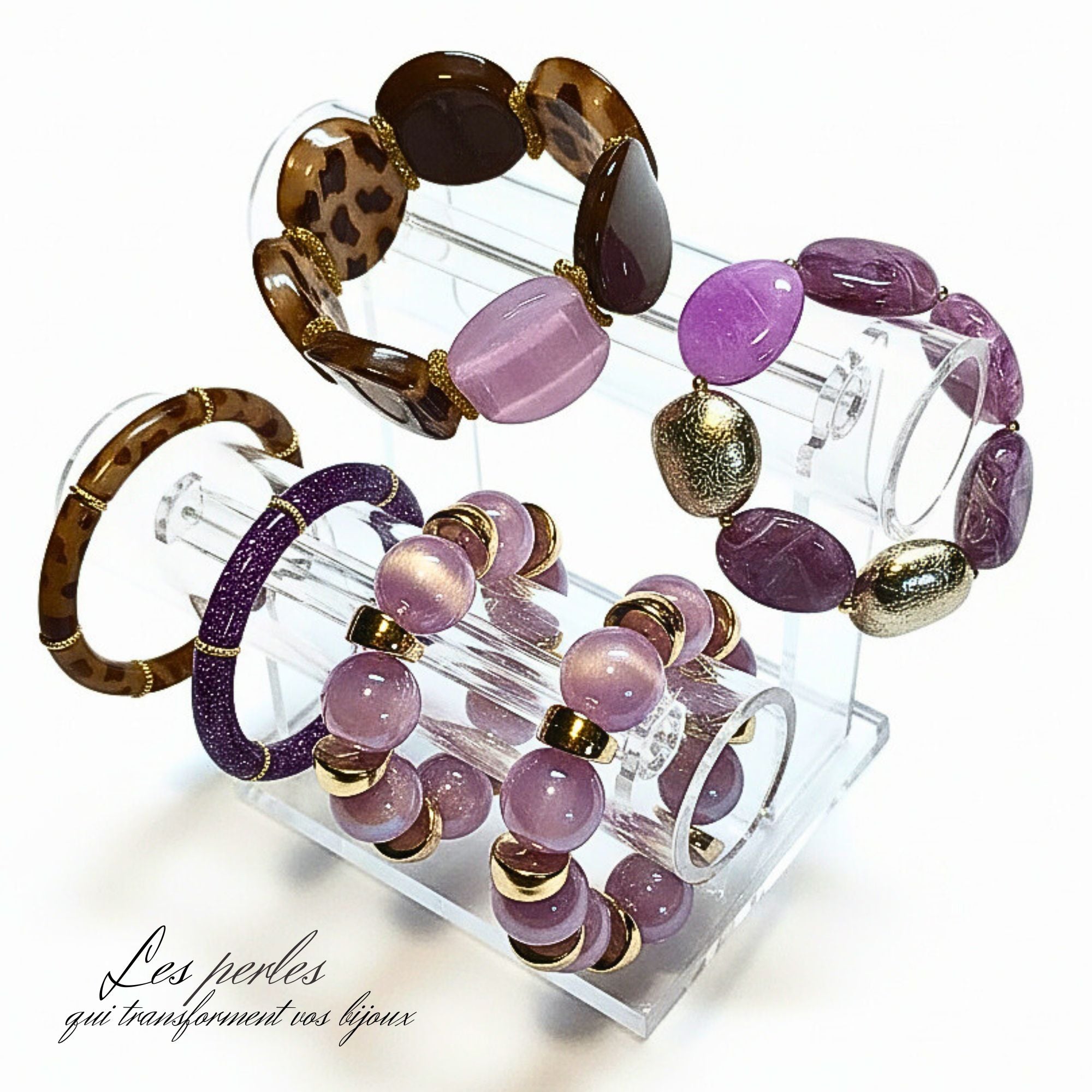 ARTSHOP 287 Lilas AB boule acrylique 20mm œil de chat