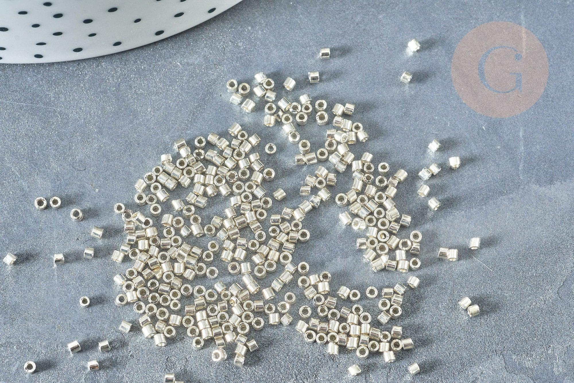 Gingerlily Perles pour bijoux DIY G8168 rocailles verre gris 8g