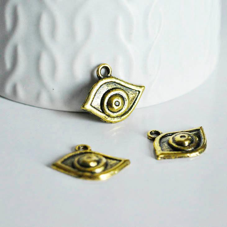 Gingerlily Pendentifs G718 pendentif oeil doré vieil or x10