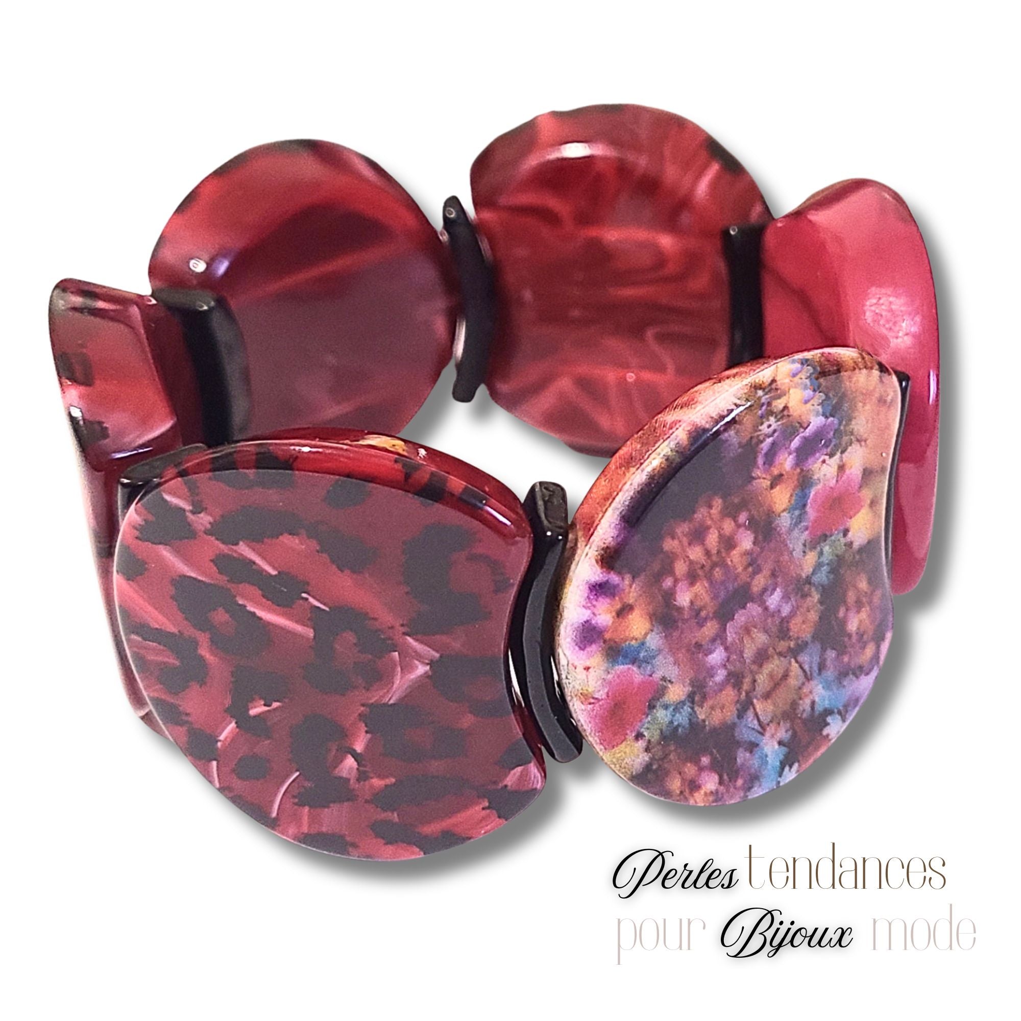 ARTSHOP Kit Moon Léopard bordeaux kit bracelet sans aiguille