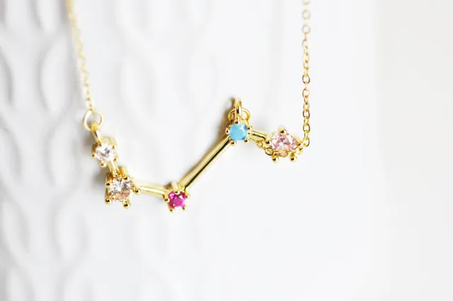 Gingerlily Perles G0486 chaîne collier constellation 45cm doré