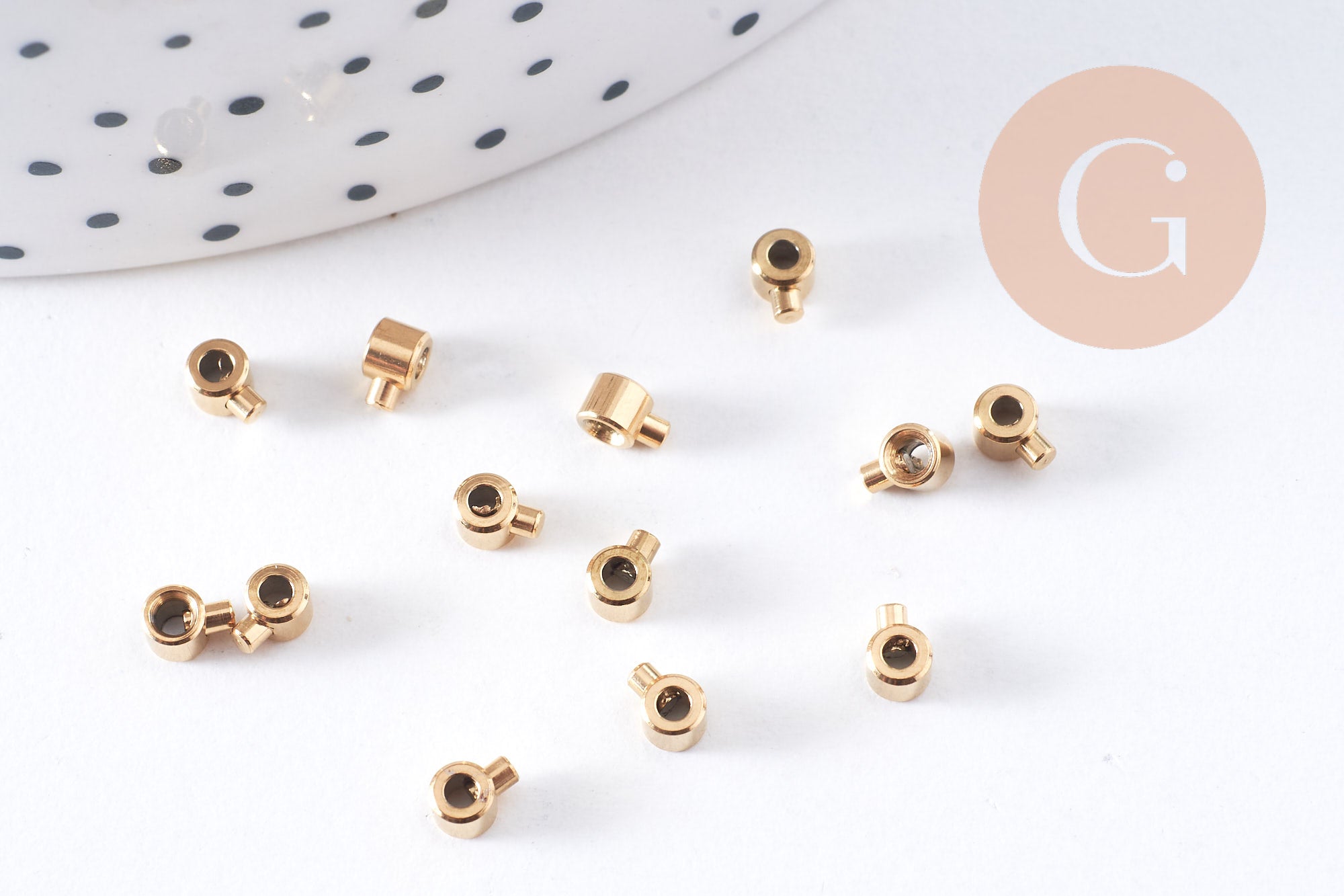 Gingerlily Perles G10748 perles à écraser tube doré 3,5mm x5