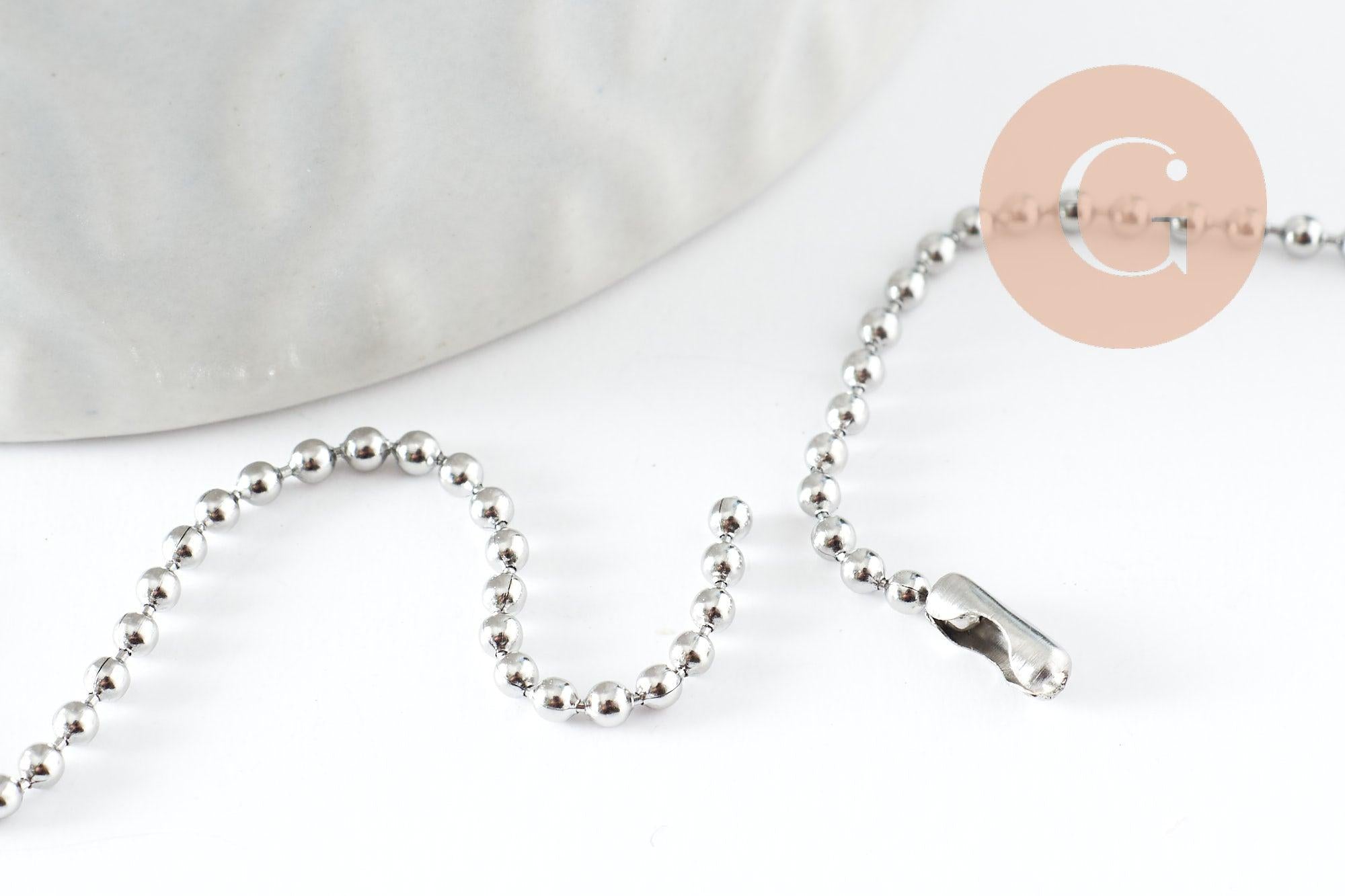 Gingerlily Chaînes G9596 chaîne boule platine 1,5mm 60cm