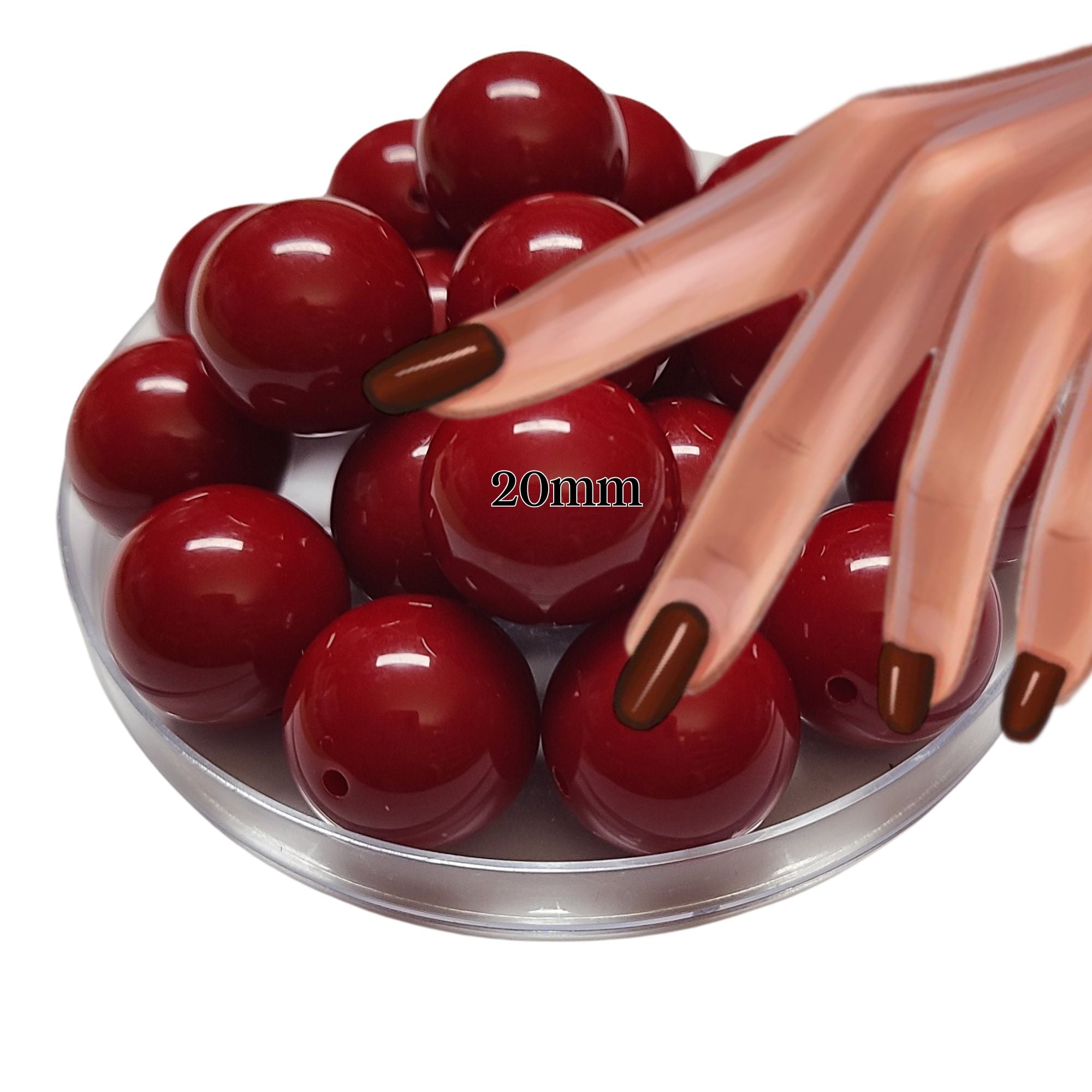 ARTSHOP Boules 20MM 13 perle ronde rouge foncé x1