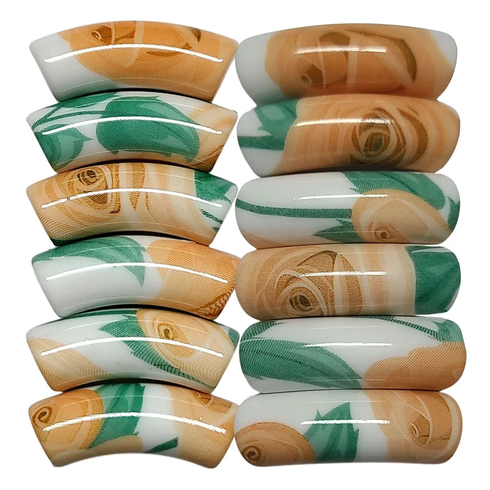 ARTSHOP 1034 Tubes incurvés fleurs 12 mm orange x6