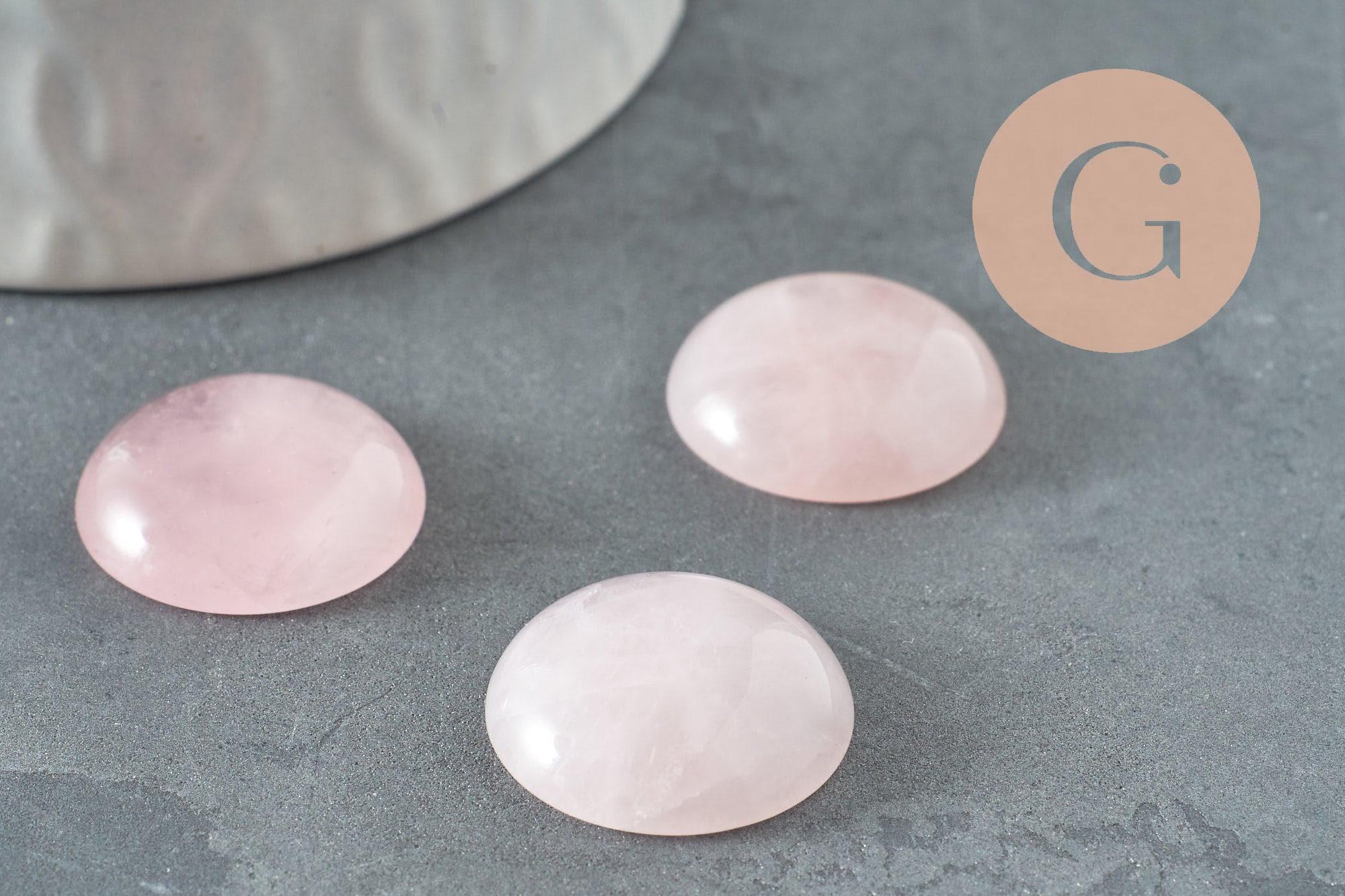 Gingerlily Cabochon quartz rose G9612 rond 20mm x1