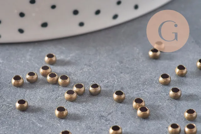 Gingerlily Perles à écraser laiton bronze 3x2 mm 2 grammes