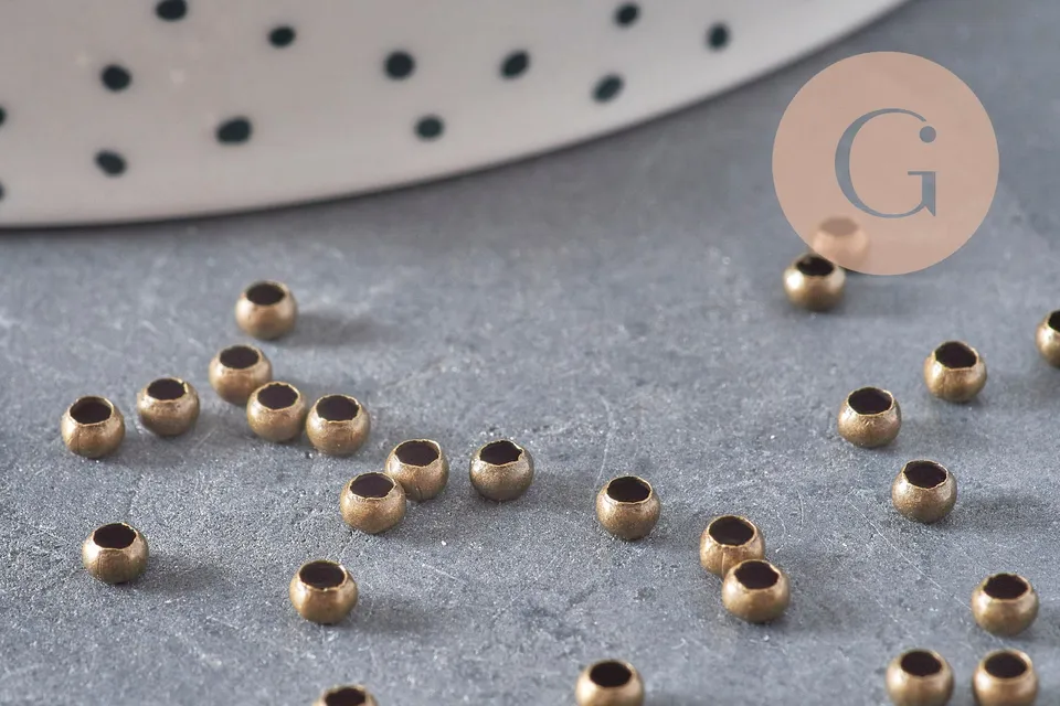 Gingerlily Perles à écraser laiton bronze 3x2 mm 2 grammes