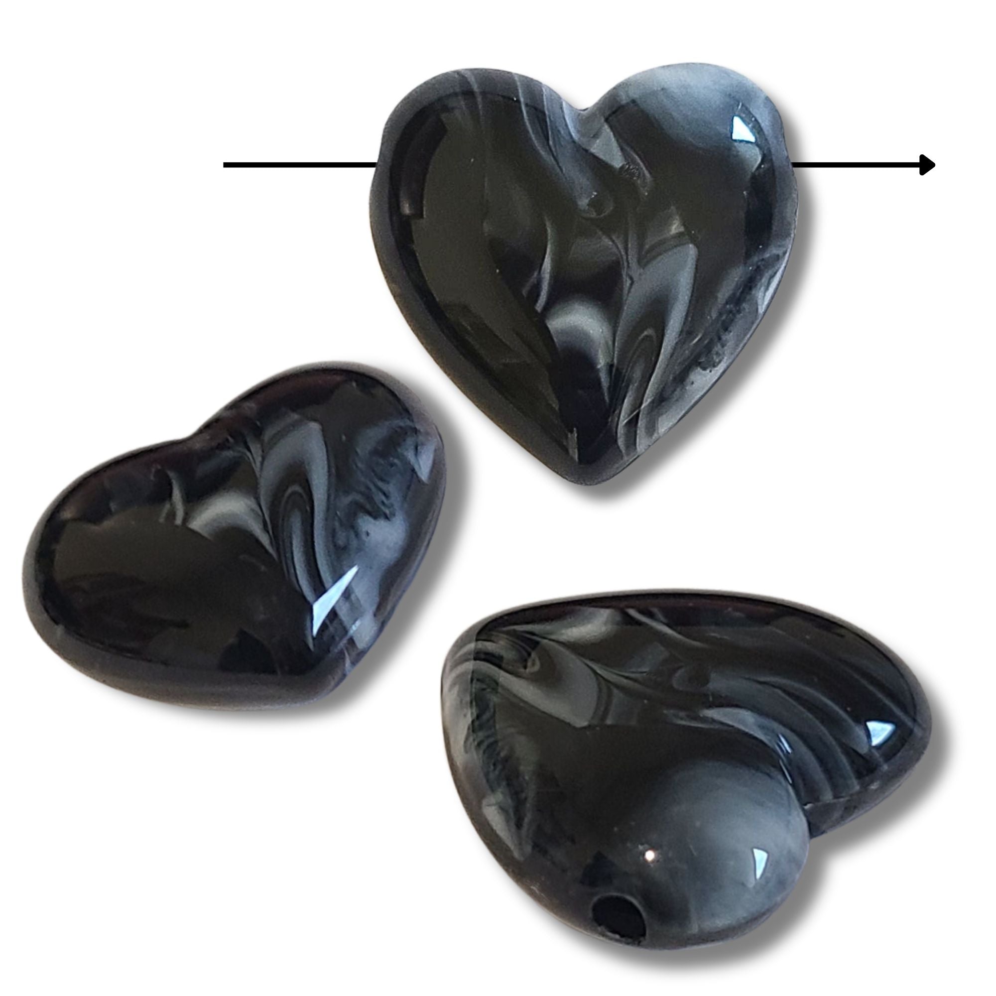 ARTSHOP HeartLine 15 perle cœur CCB doré x10 acrylique 22mm