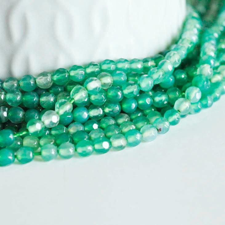 Gingerlily Perle agate EP G0726 verte 4mm fil 90 perles