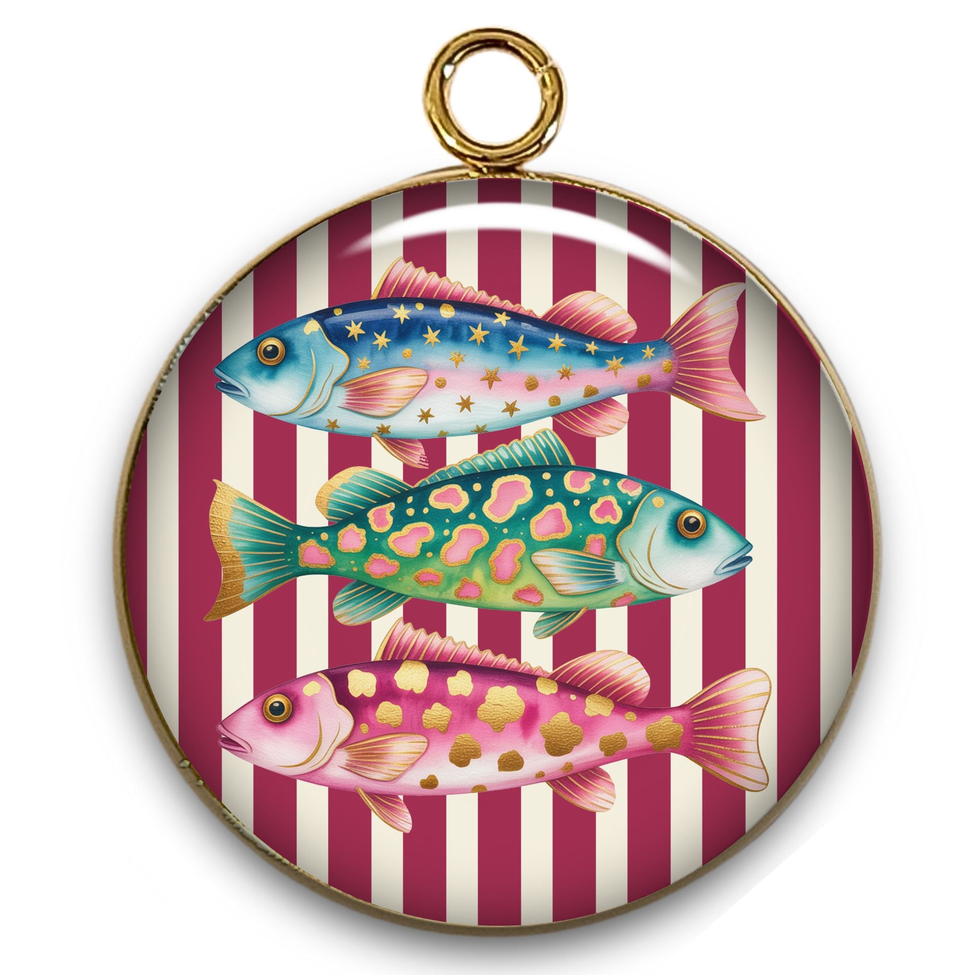 ARTSHOP Pendentifs 70 Intemporel pendentif rayures poissons 31mm