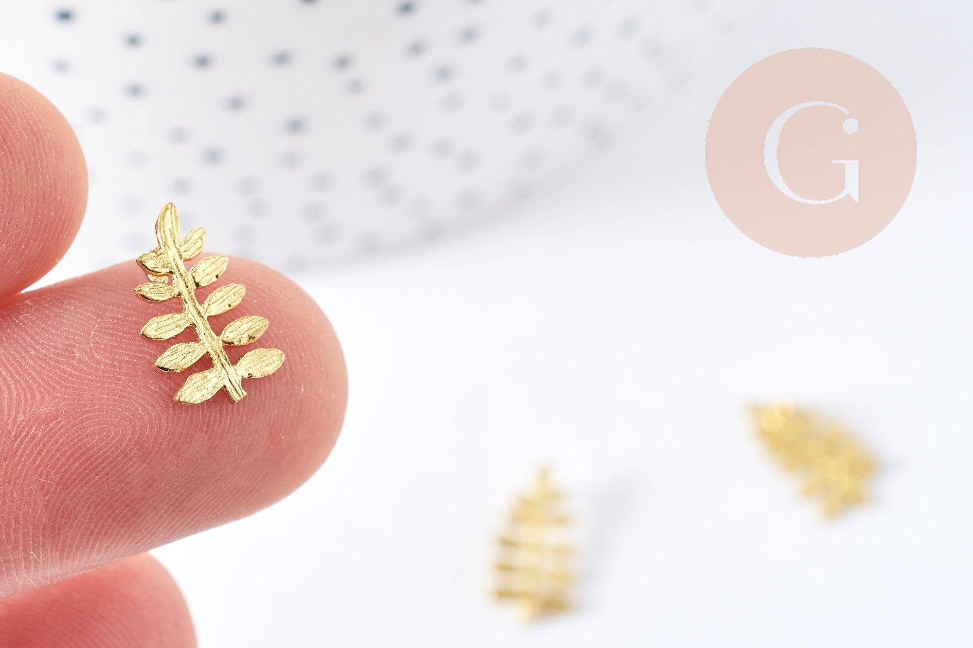 Gingerlily Pendentifs feuille 15mm pendentif laiton brut x1