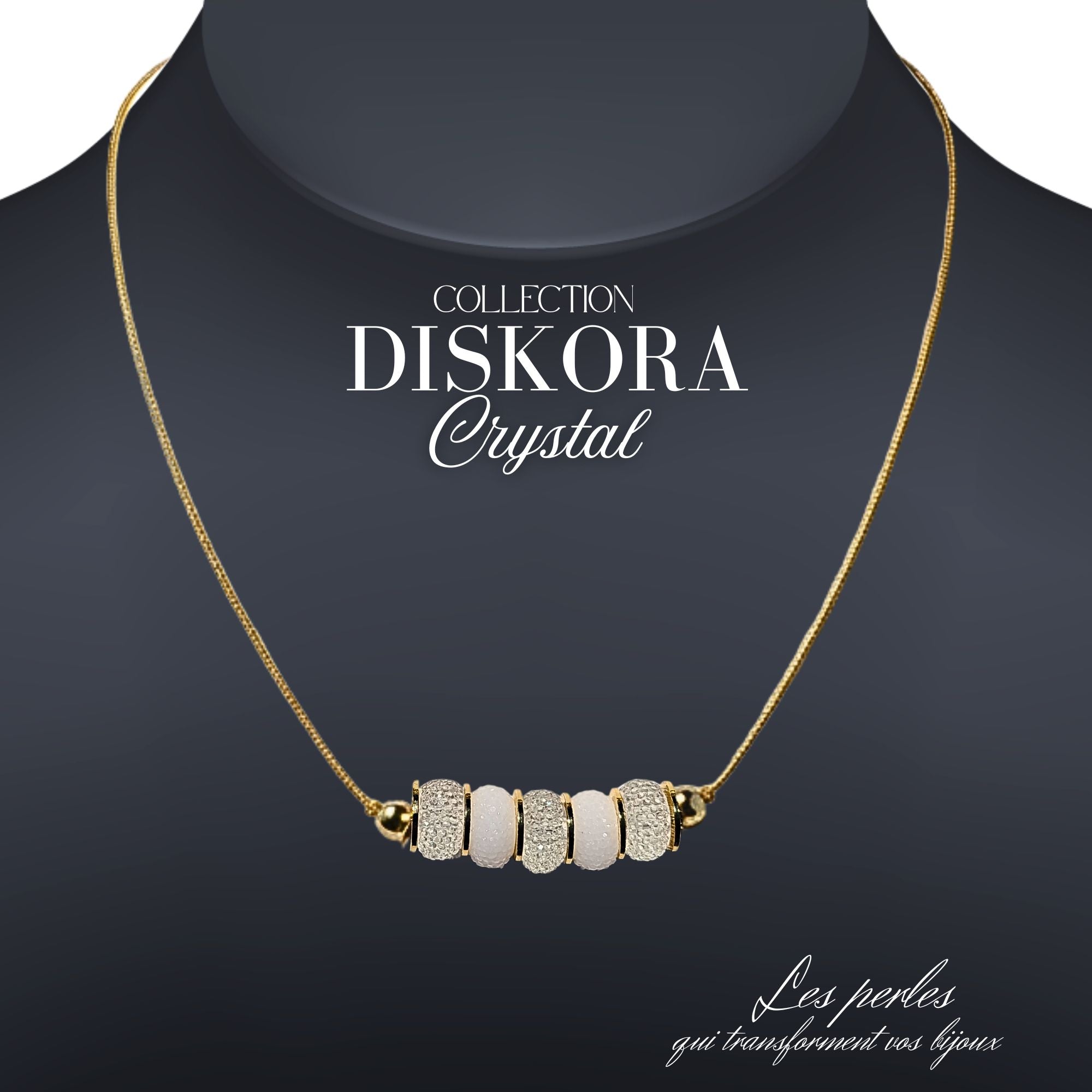 ARTSHOP Diskora Fraises collier acrylique kit ajustable