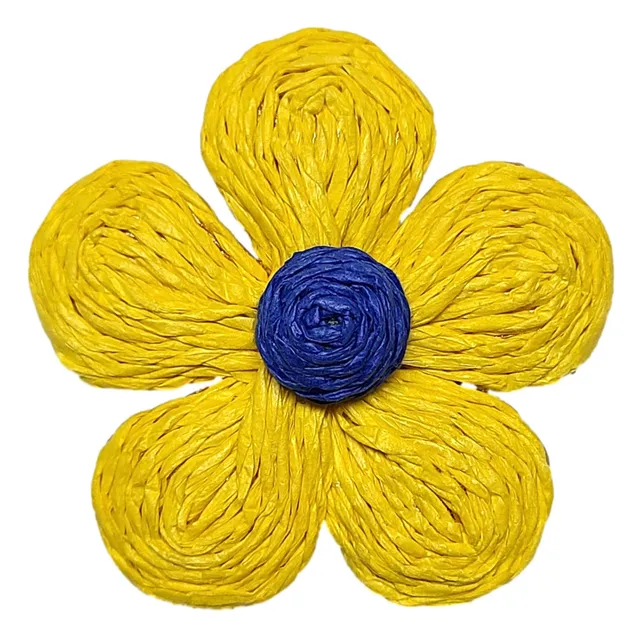 ARTSHOP Flower Power Fleur Marguerite Citron x1 raphia