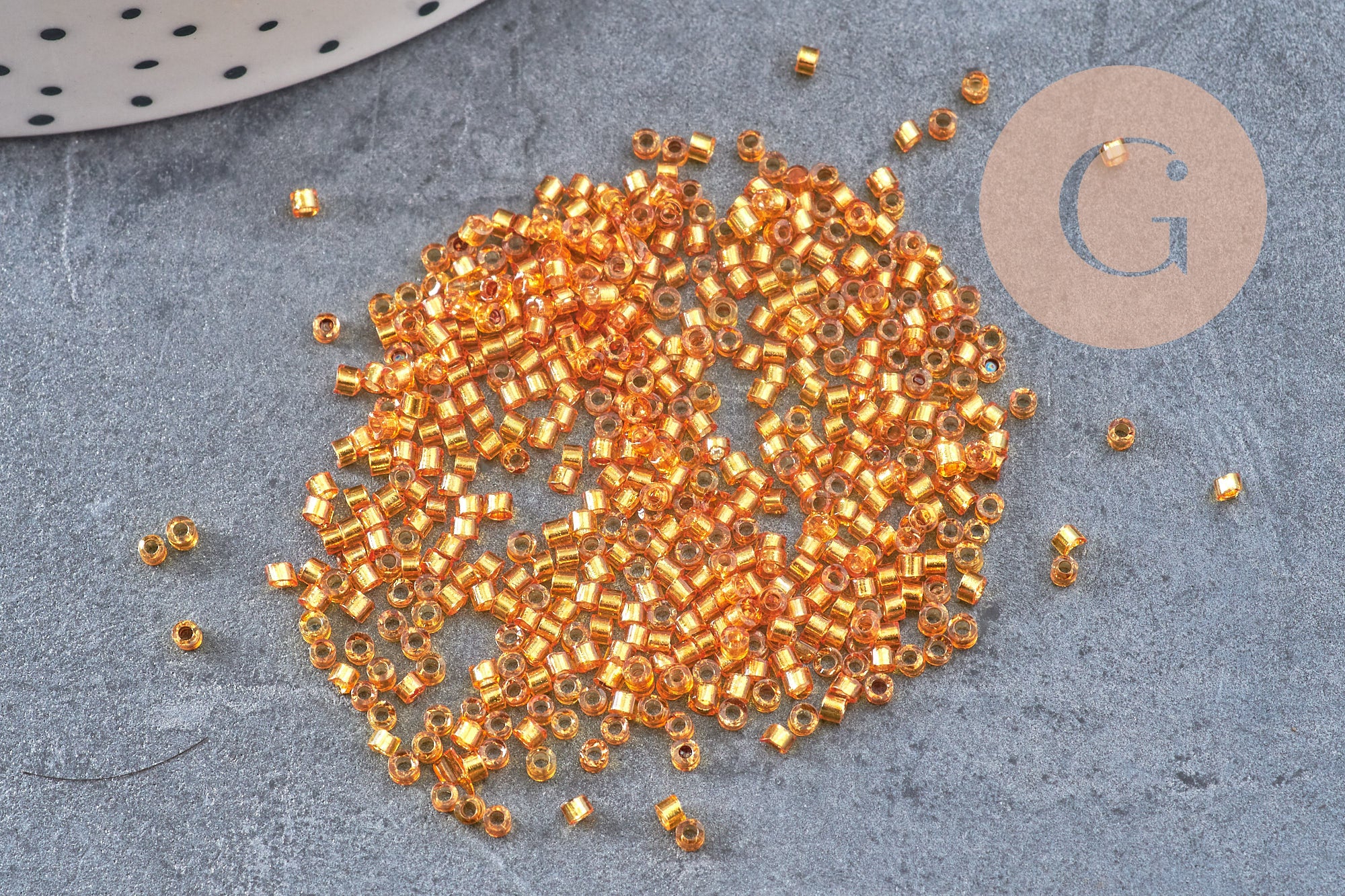 Gingerlily Perles G10923 perles rocaille tube orange 8g