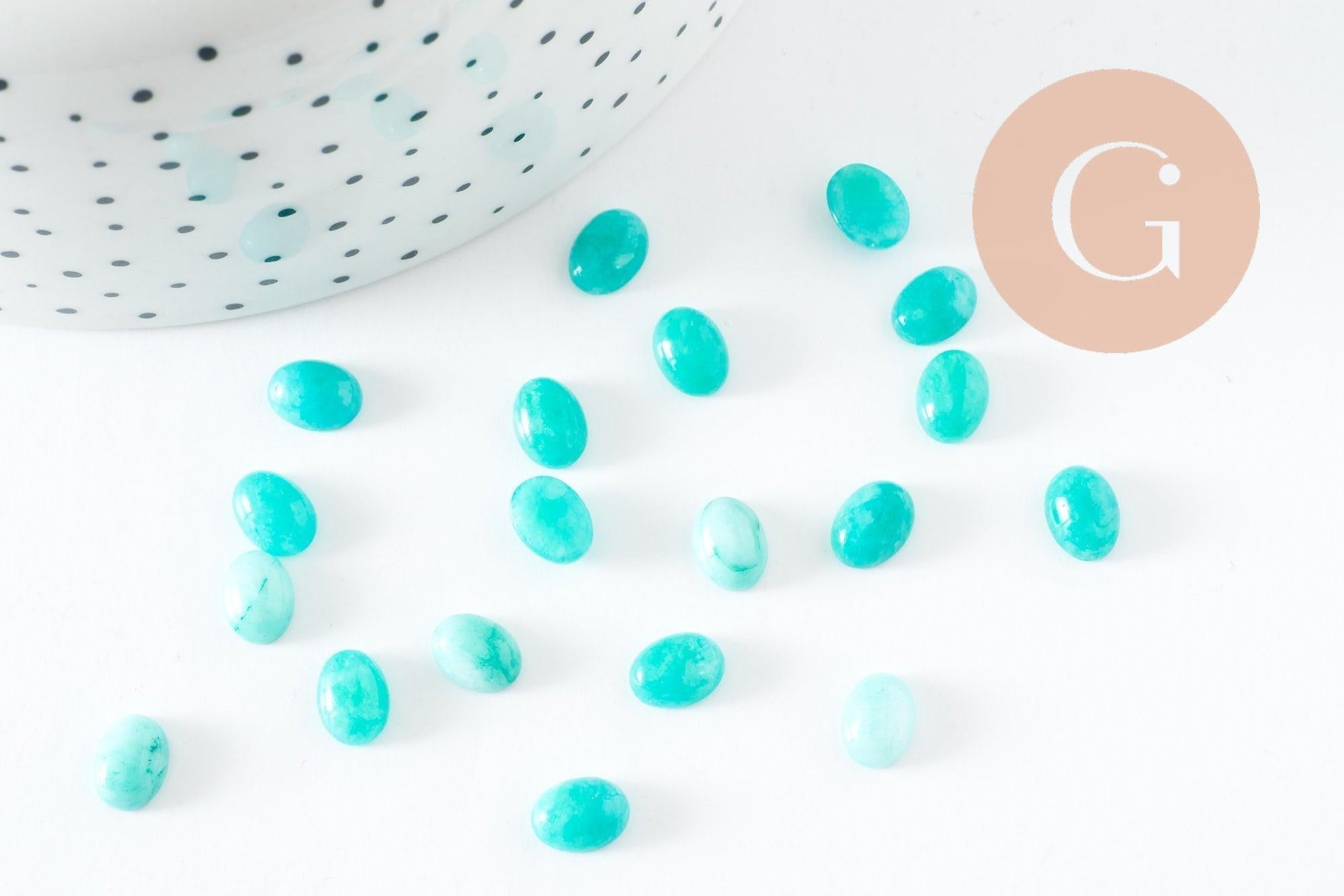 Gingerlily Cabochon ovale G10528 8x6mm jade turquoise x1