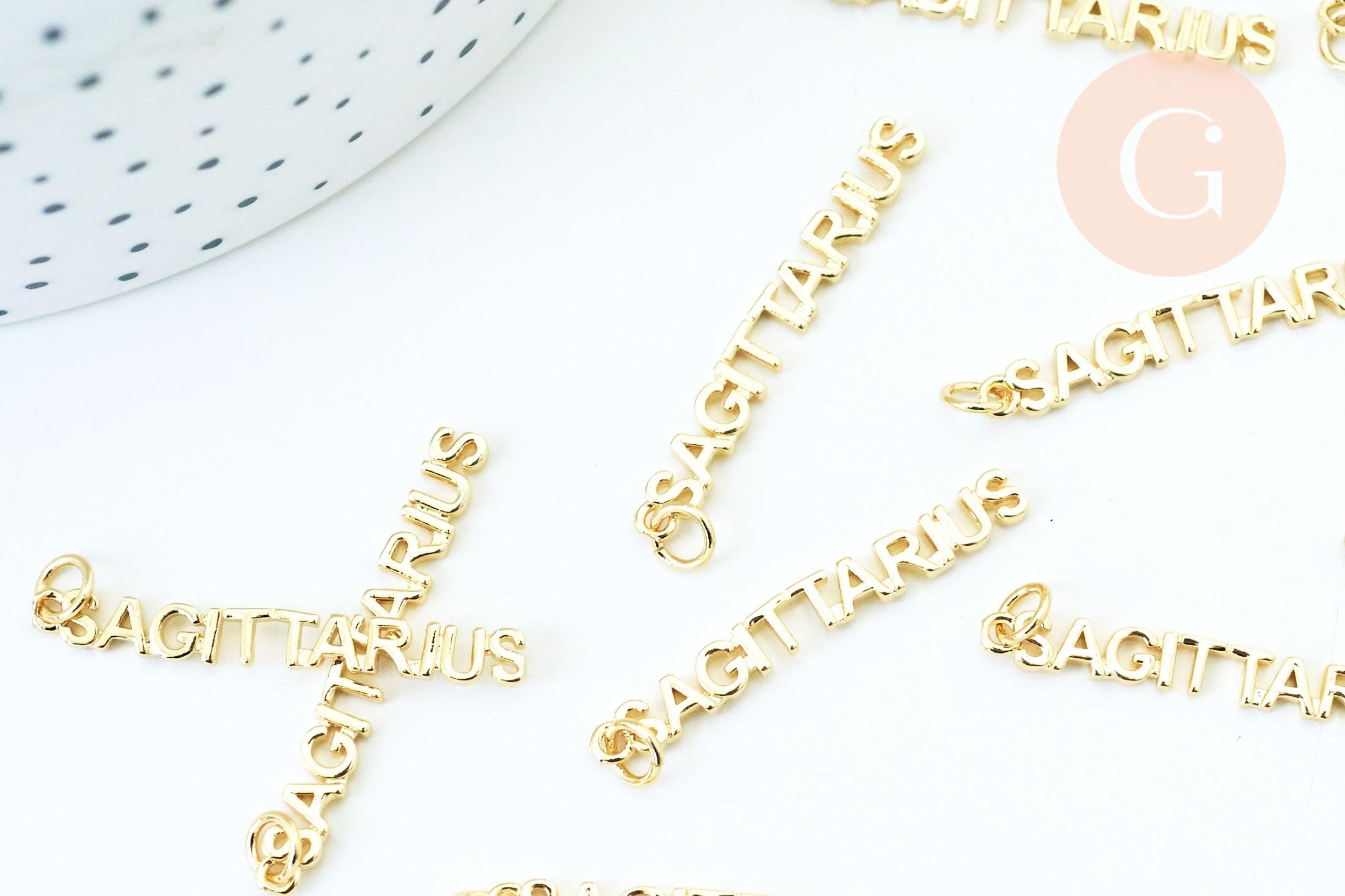 Gingerlily Perles G6051 pendentif Sagittaire doré 34mm x1 sans nickel