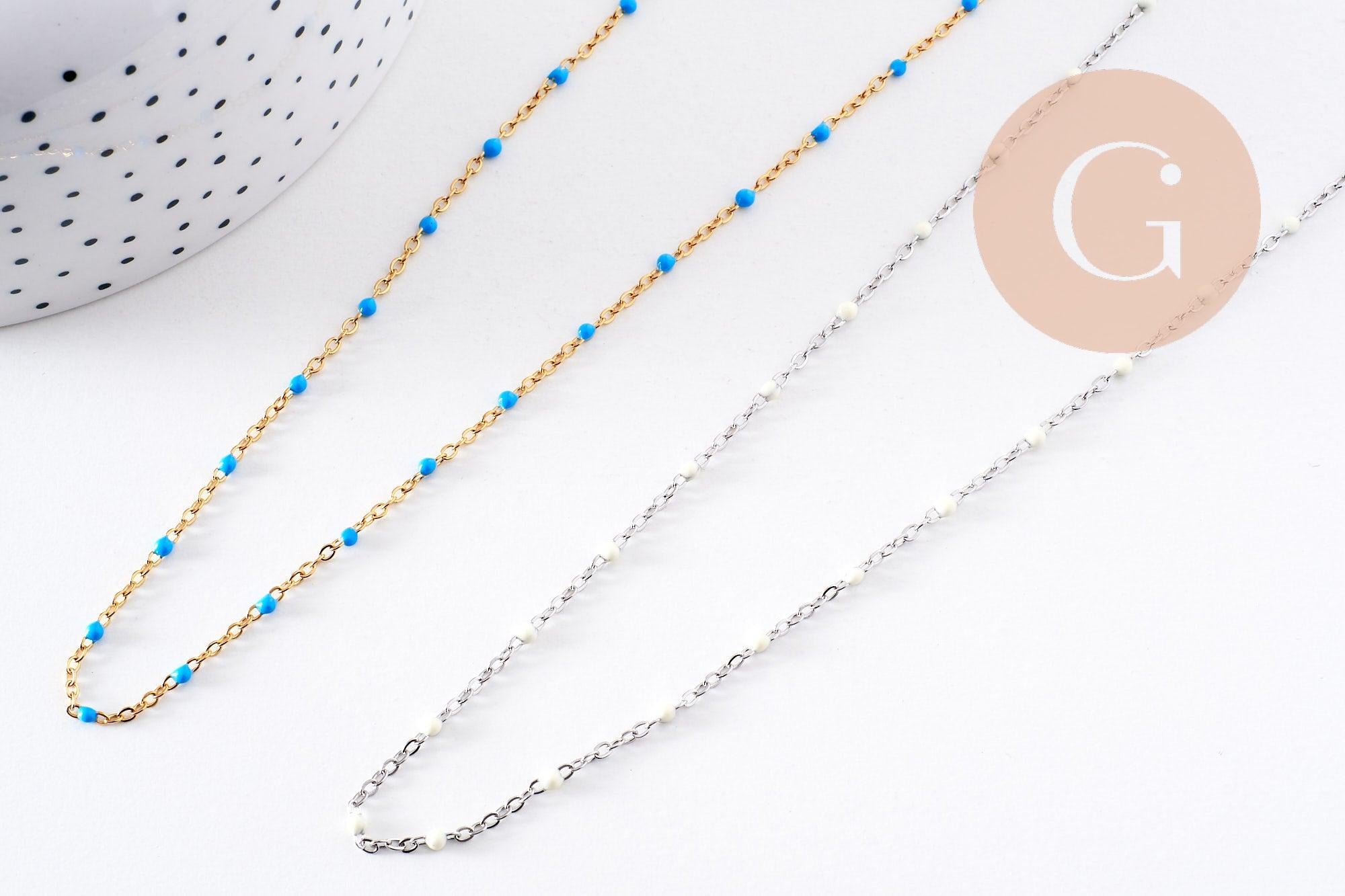 Gingerlily Chaînes G10529 collier résine blanche 40.5cm x1