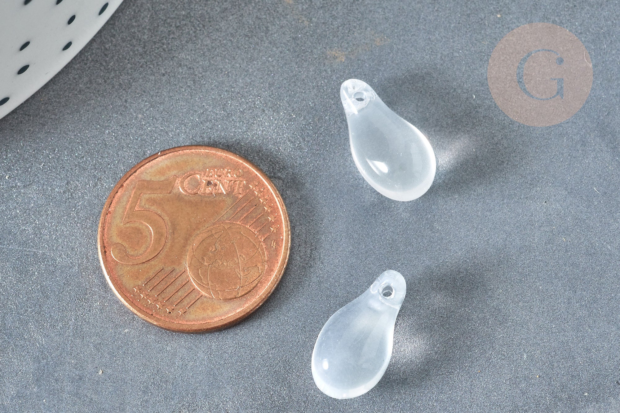 Gingerlily Perles goutte cristal blanc 15mm x50