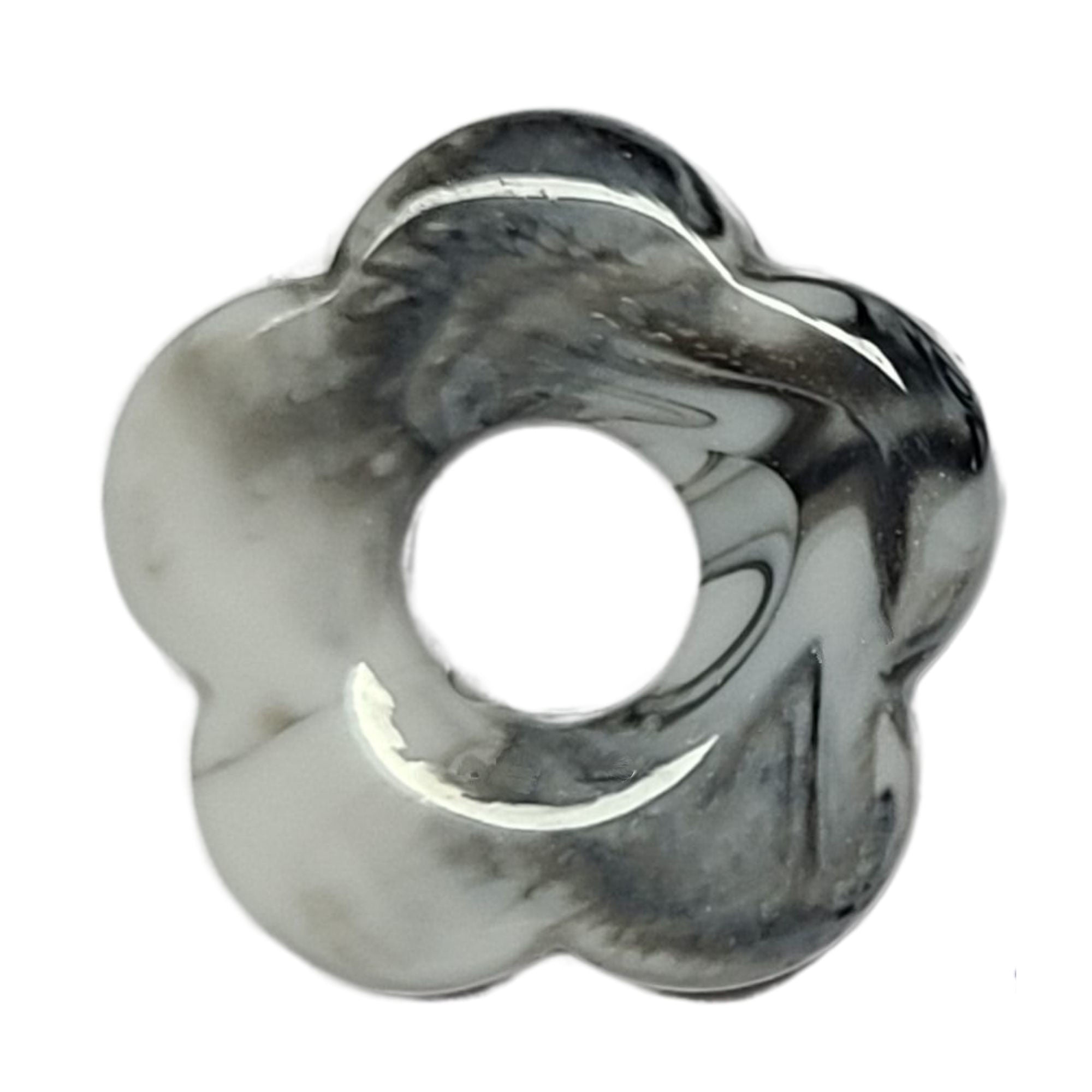 ARTSHOP Flower 57 fleur capucine blanc gris marbré 27mm