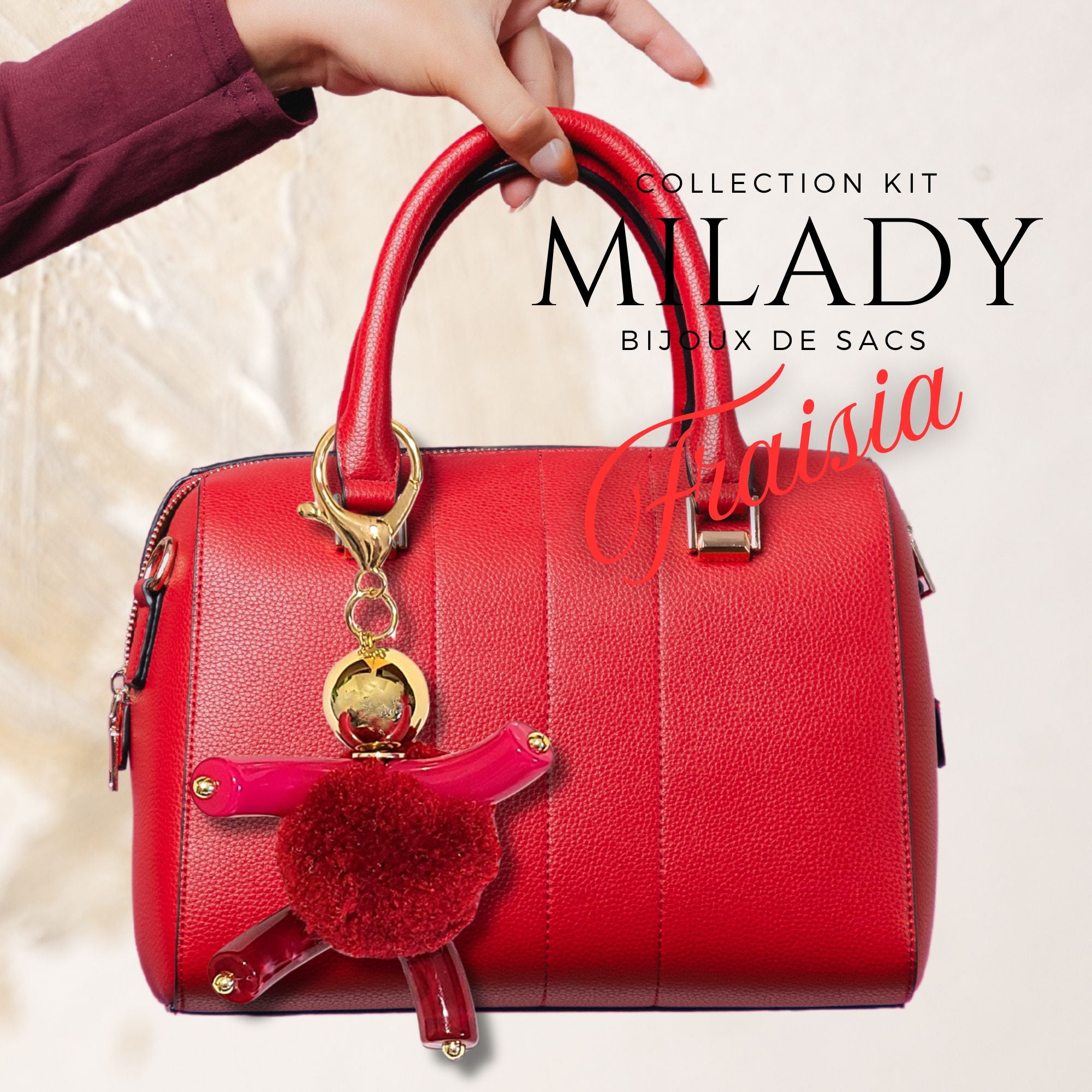 ARTSHOP Milady Fraisia kit bijou sac porte-clés pompon