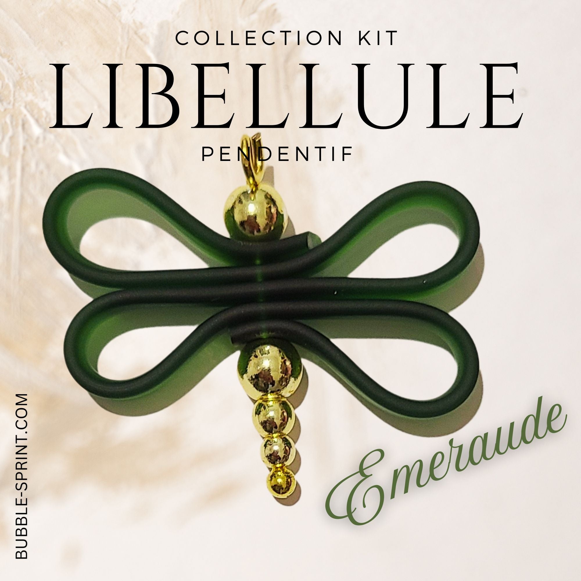 ARTSHOP Libellule kit pendentif émeraude 35mm