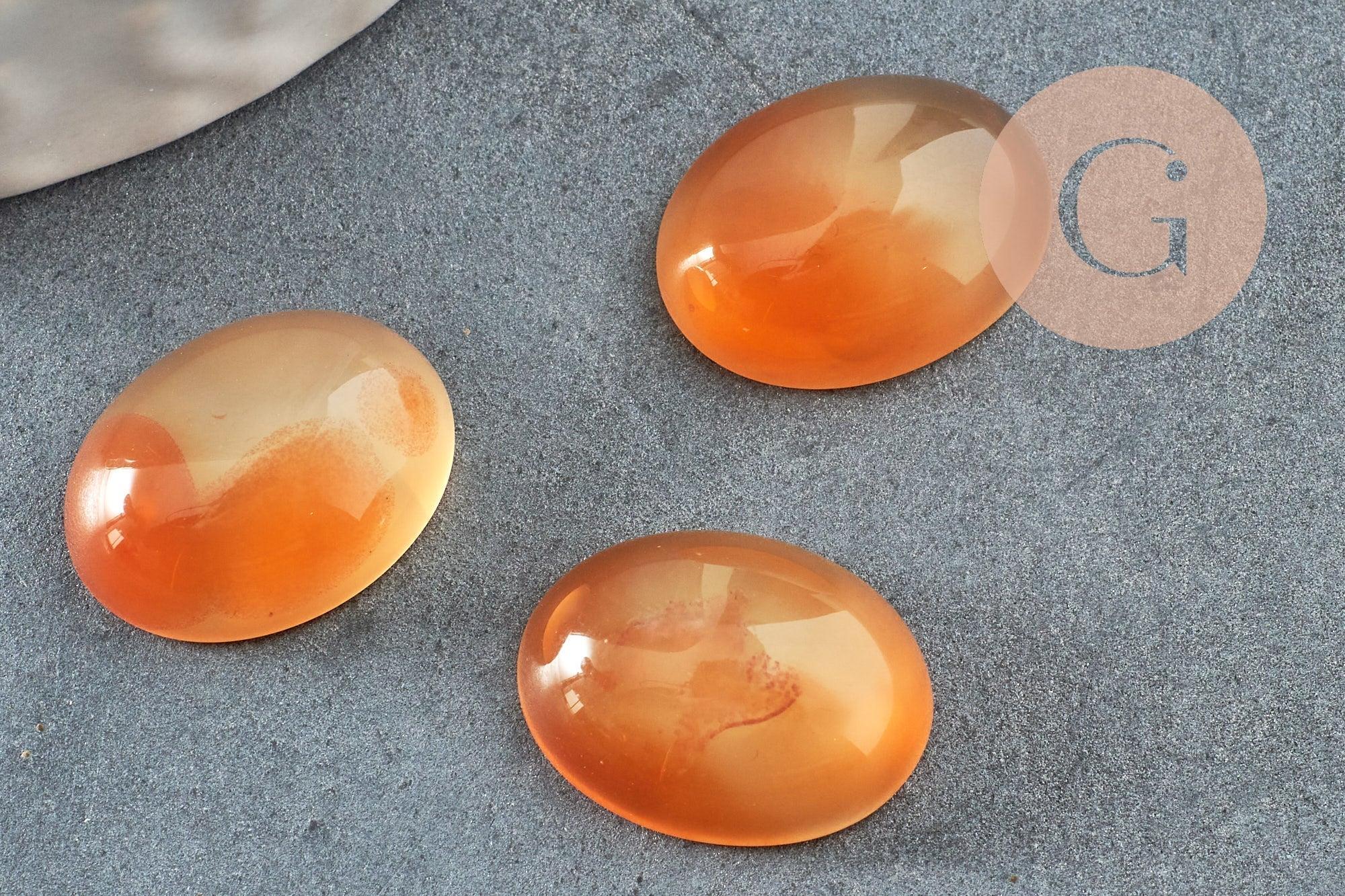 Gingerlily Pierres G9960 cabochon agate orange ovale 16x12 mm