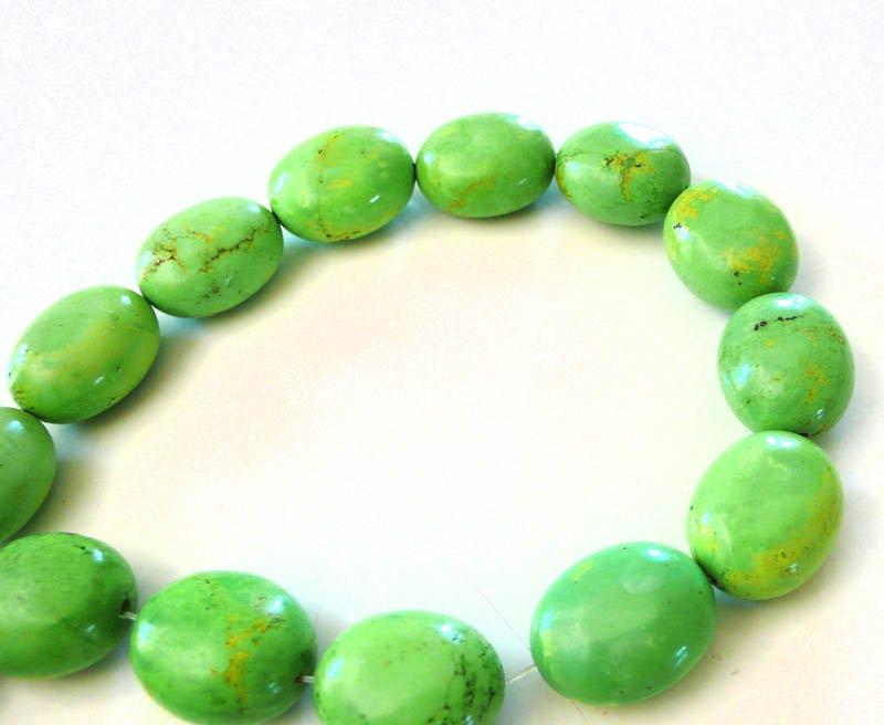 Gingerlily Perles Howlite perle galet verte 26mm lot 5