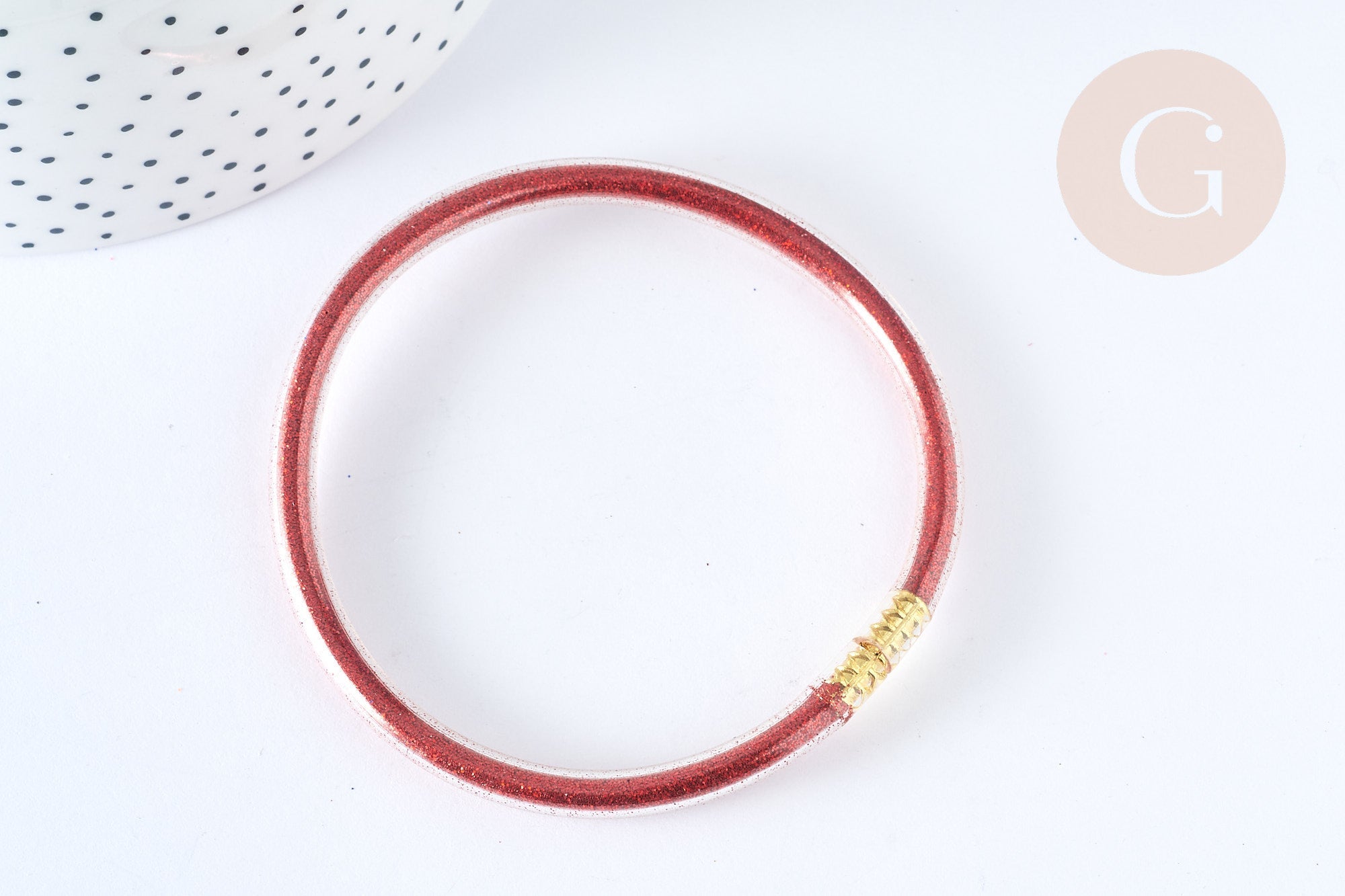 Gingerlily Bracelet tube paillettes G7228 PVC 6,3cm noir x1