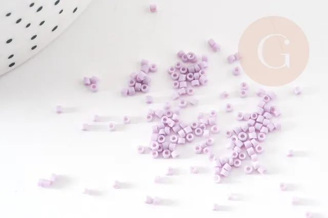 Gingerlily Perles G9167 perles tube verre violet clair 2mm 8g