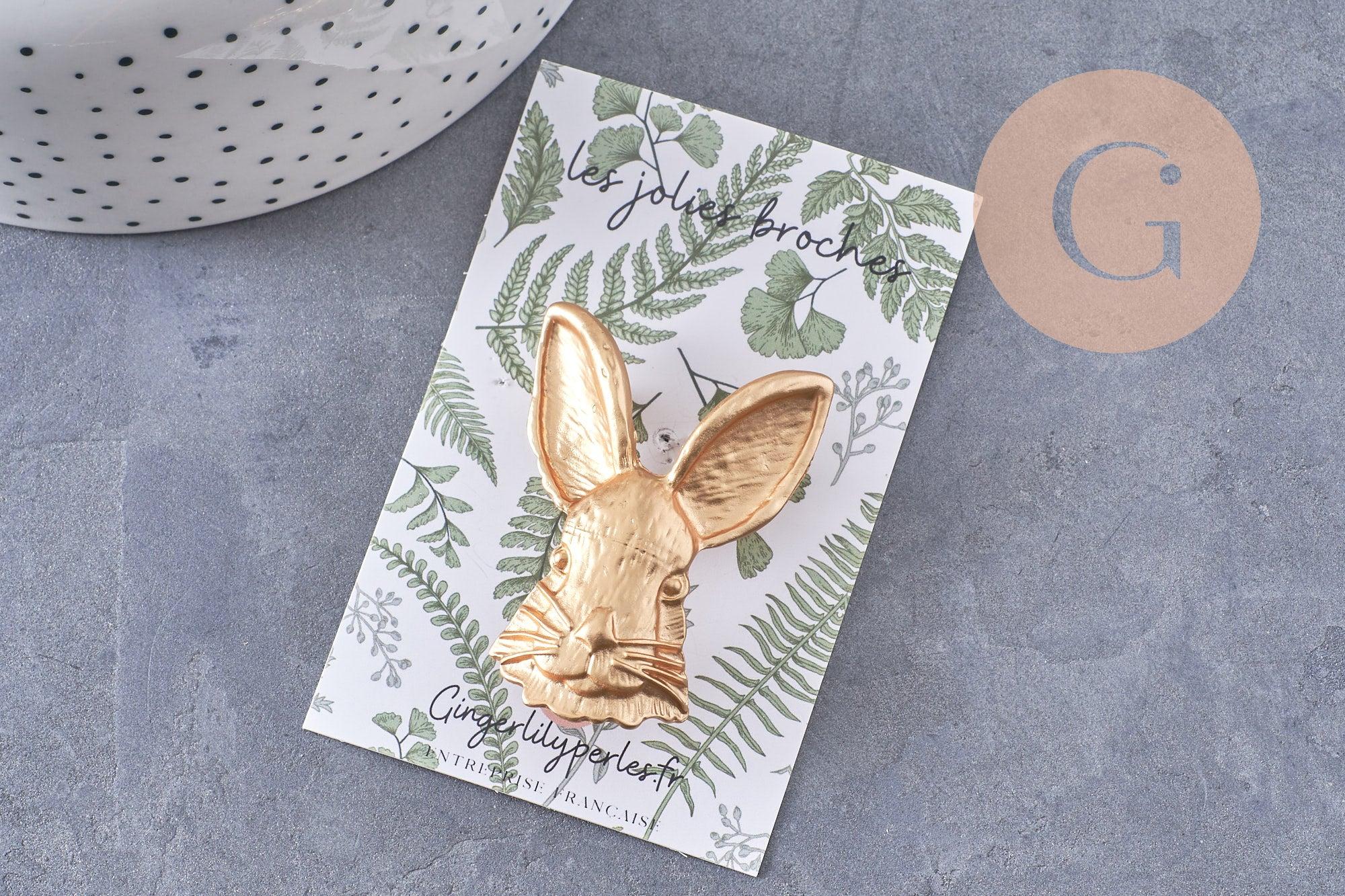 Gingerlily Broche lapin origami 54mm doré pin's animal
