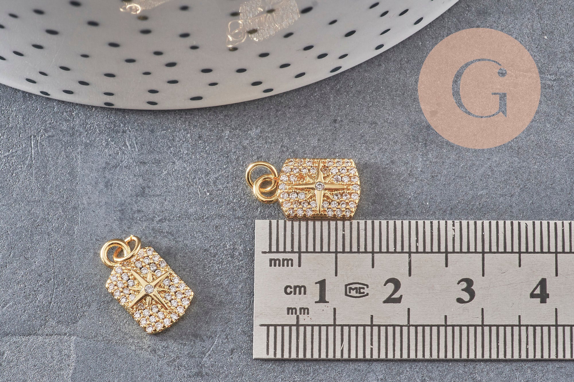 Gingerlily Pendentifs G3484 médaille étoile dorée 14,5mm x1