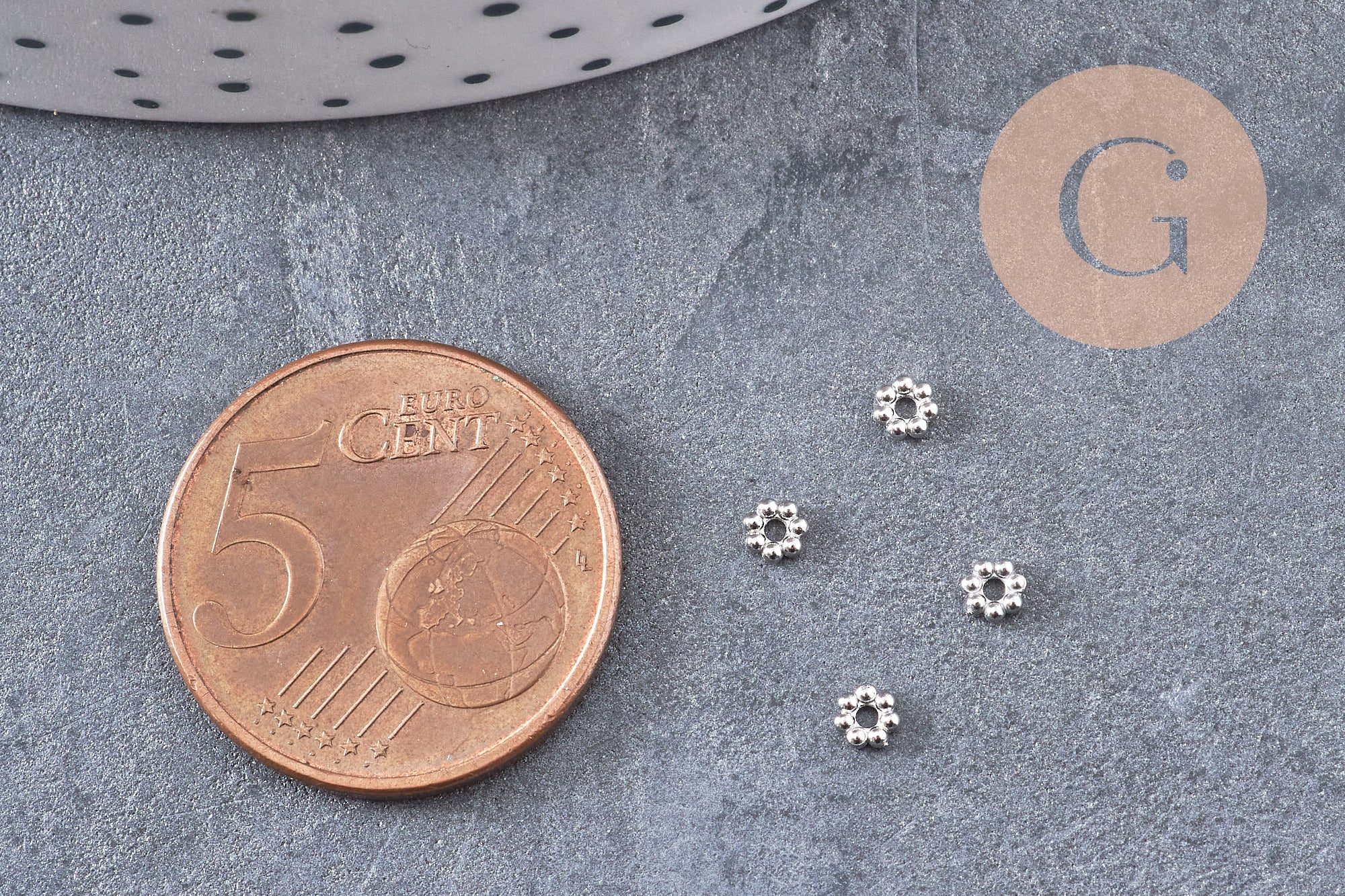 Gingerlily Perles DIY G10856 intercalaire fleur acier platine 3mm x10
