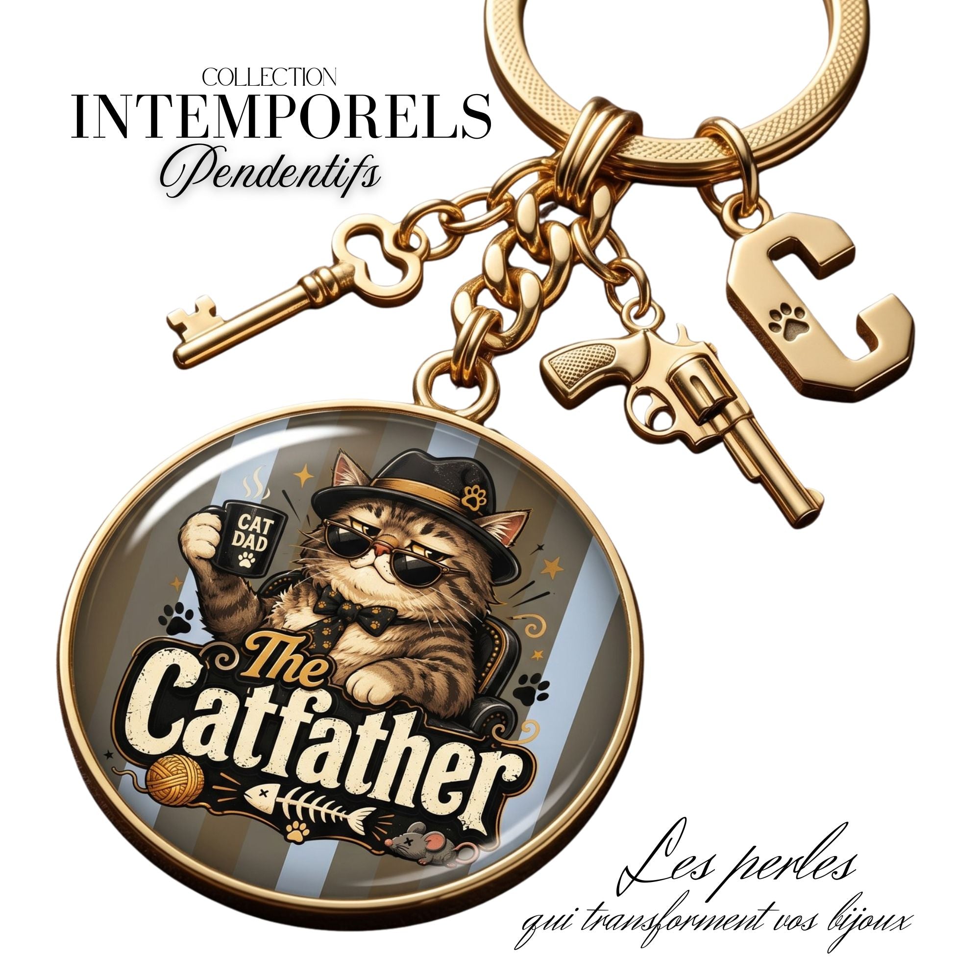 ARTSHOP Intemporel 133 pendentif chat plaqué or x1