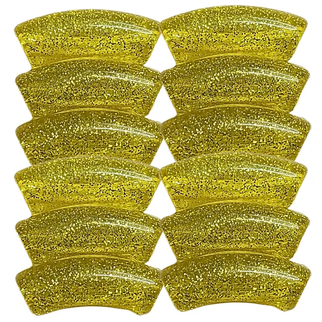 ARTSHOP Tubes Glitters 12 tube incurvé citron pailleté 12mm