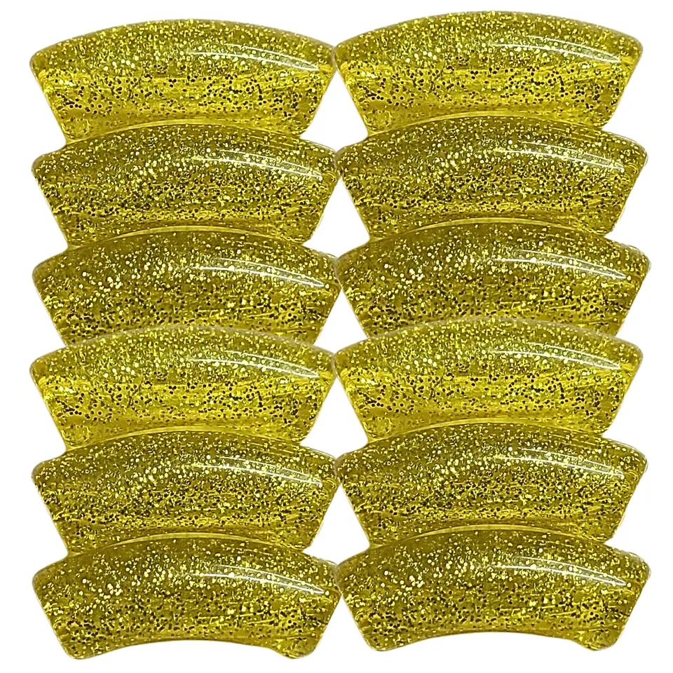 ARTSHOP Tubes Glitters 12 tube incurvé citron pailleté 12mm