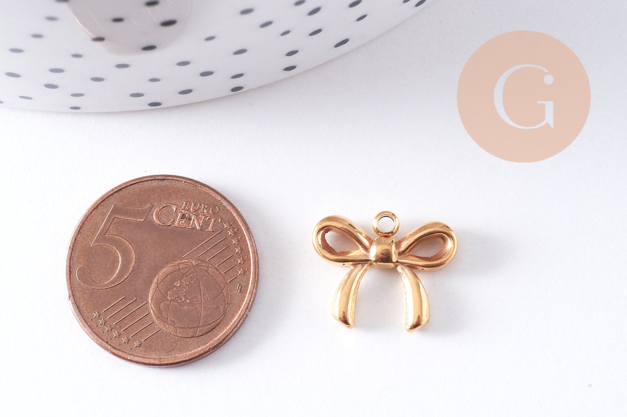 Gingerlily Pendentifs G10613 pendentif nœud doré 16mm