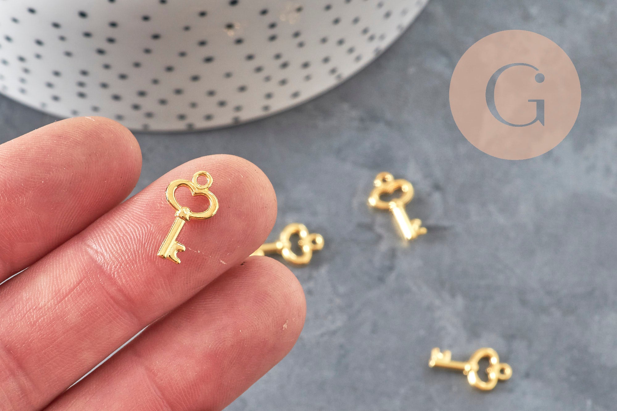 Gingerlily G11227 breloque clef zamac doré 15,5mm x10