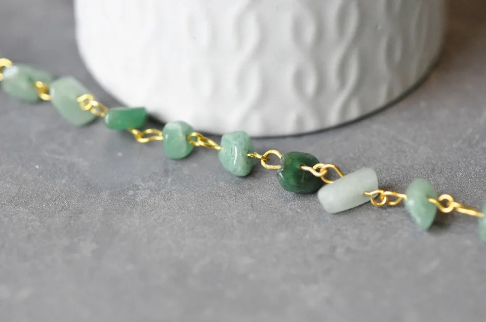 Gingerlily Chaînes Chaîne Dorée Aventurine 4.5mm 50cm