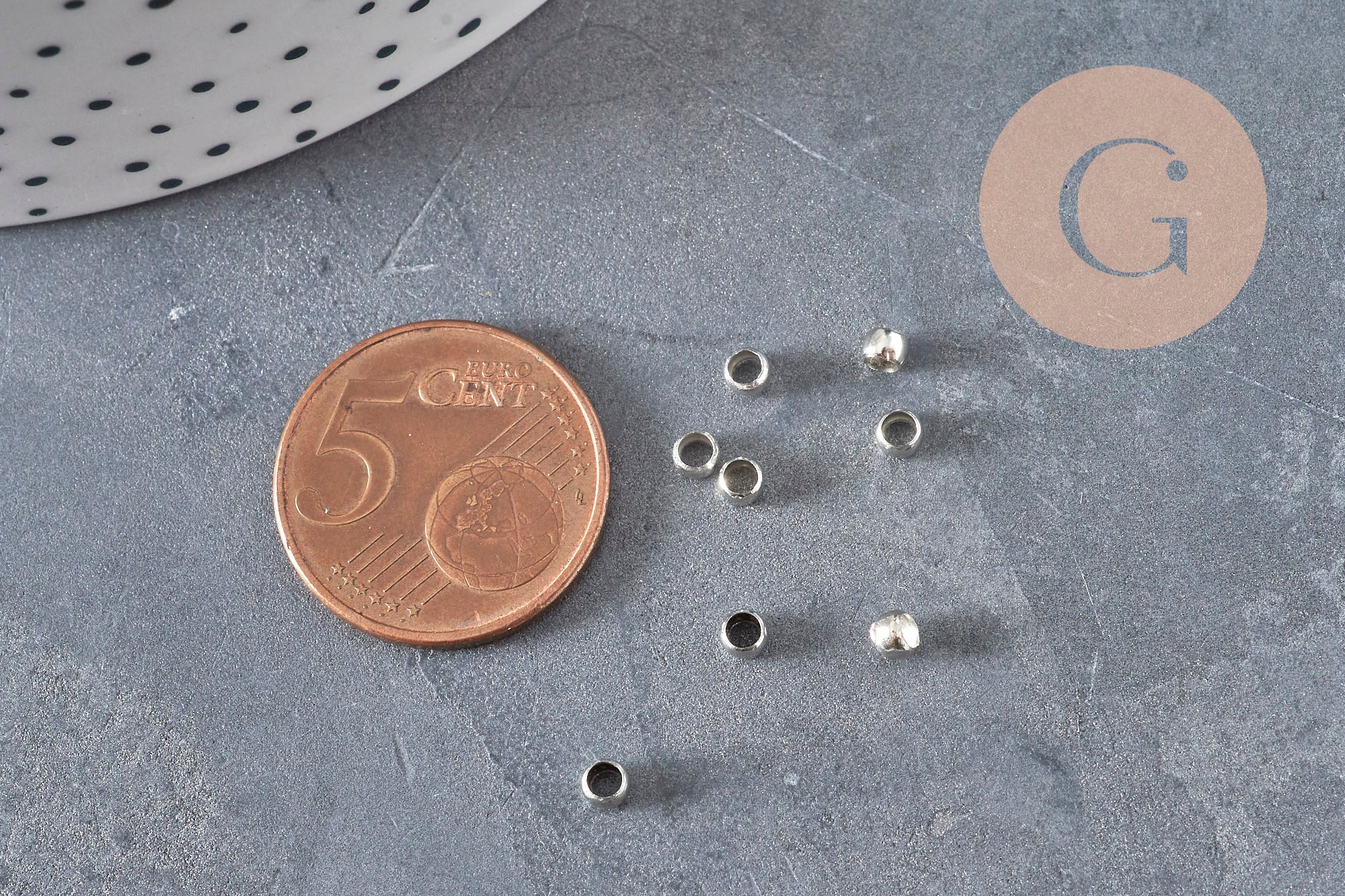 Gingerlily G11207 perles à écraser laiton argenté 3mm 2g