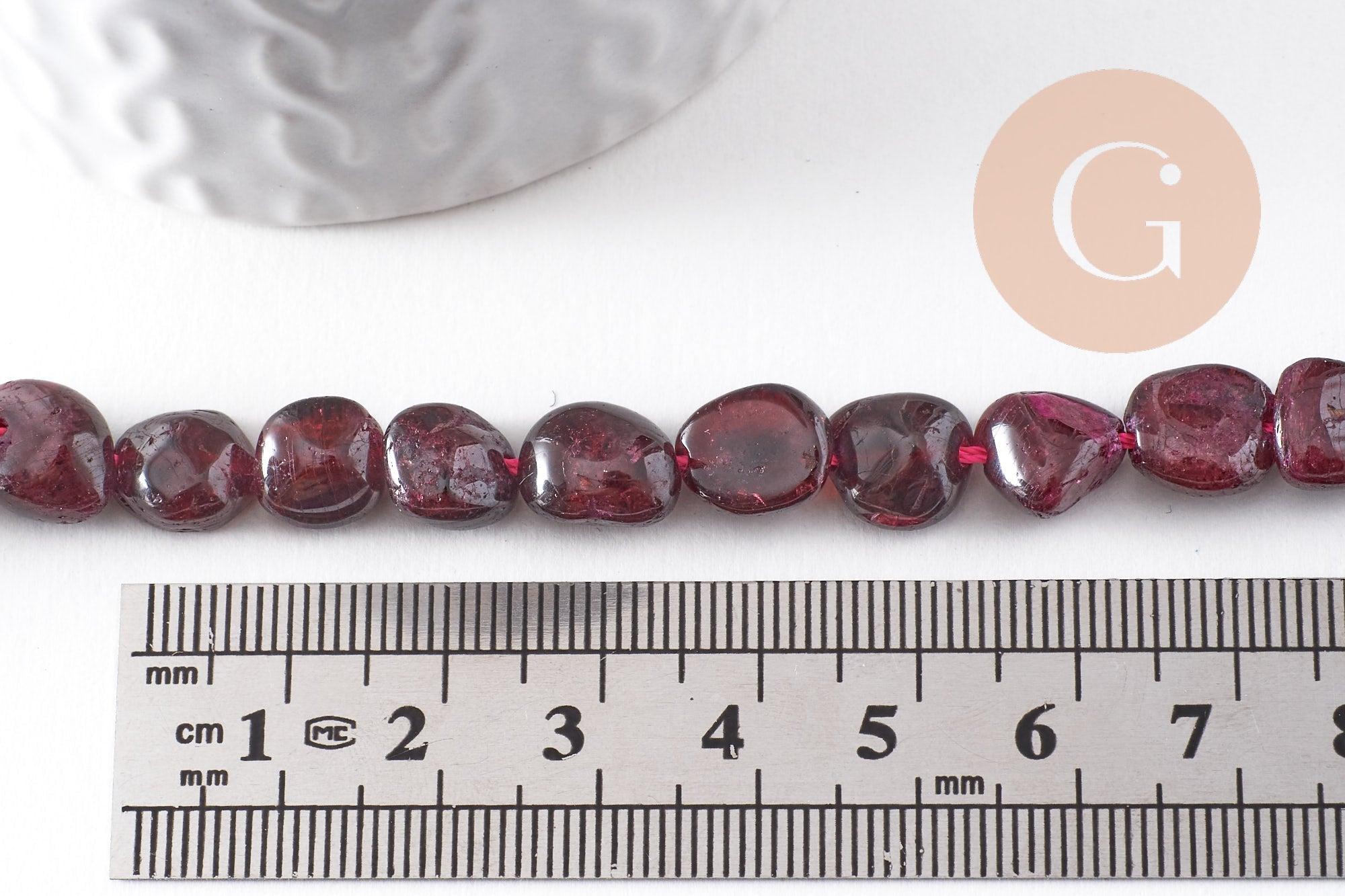 Gingerlily Perles Nuggets Grenat Naturel 8-12mm Fil 38cm