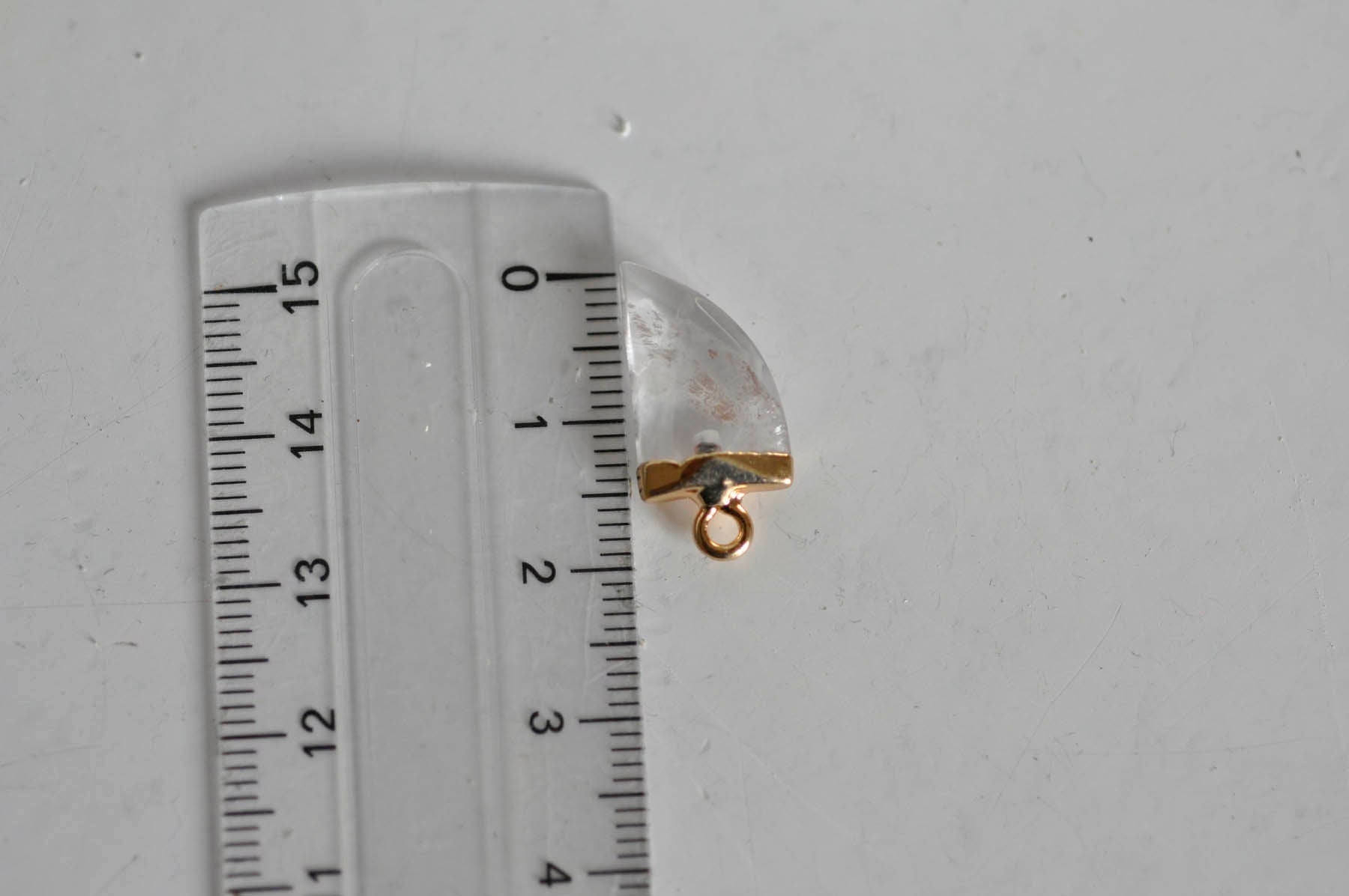 Gingerlily G1339 pendentif corne cristal de roche 21mm