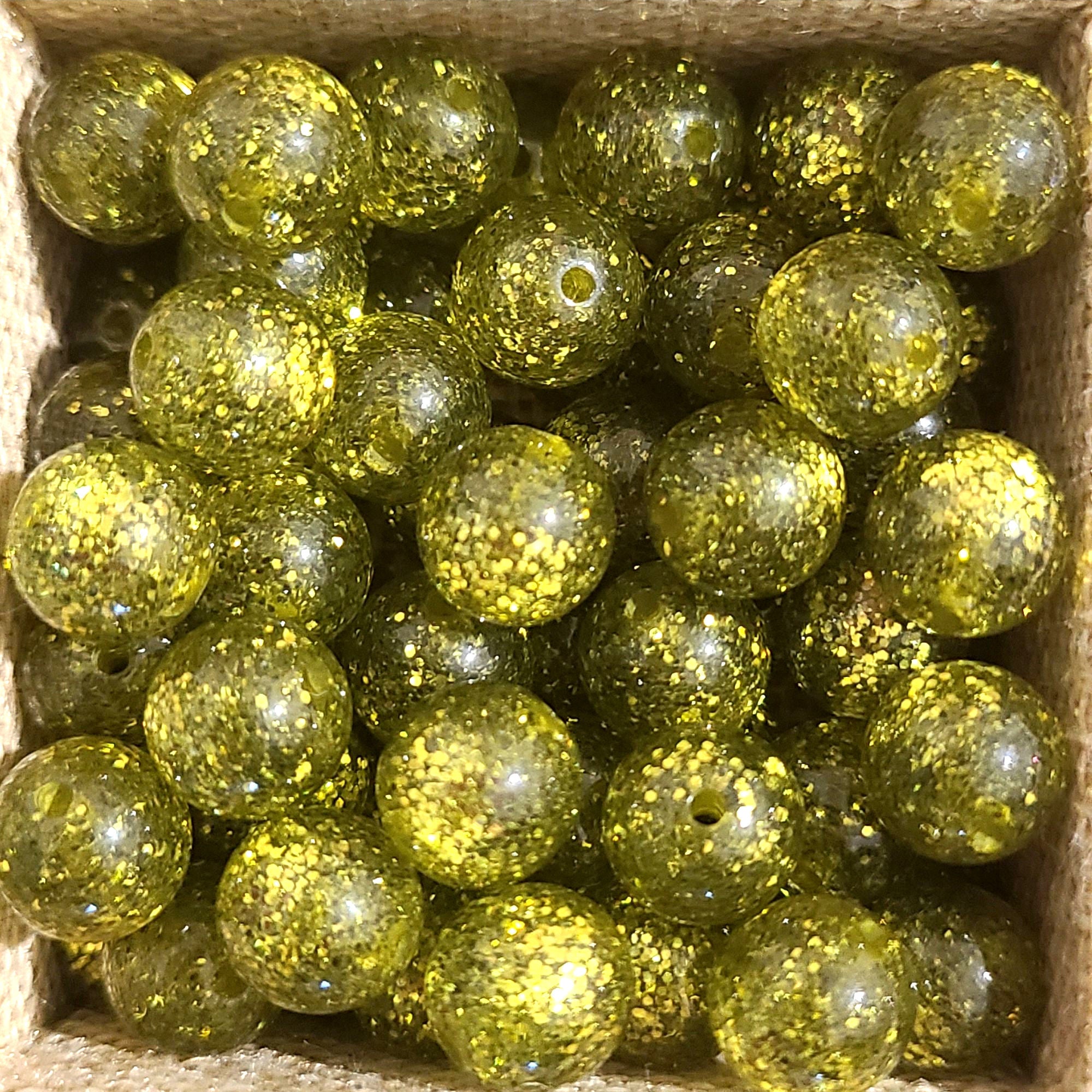 ARTSHOP Boules Glitters 1014 perle ronde 10mm olivine x1