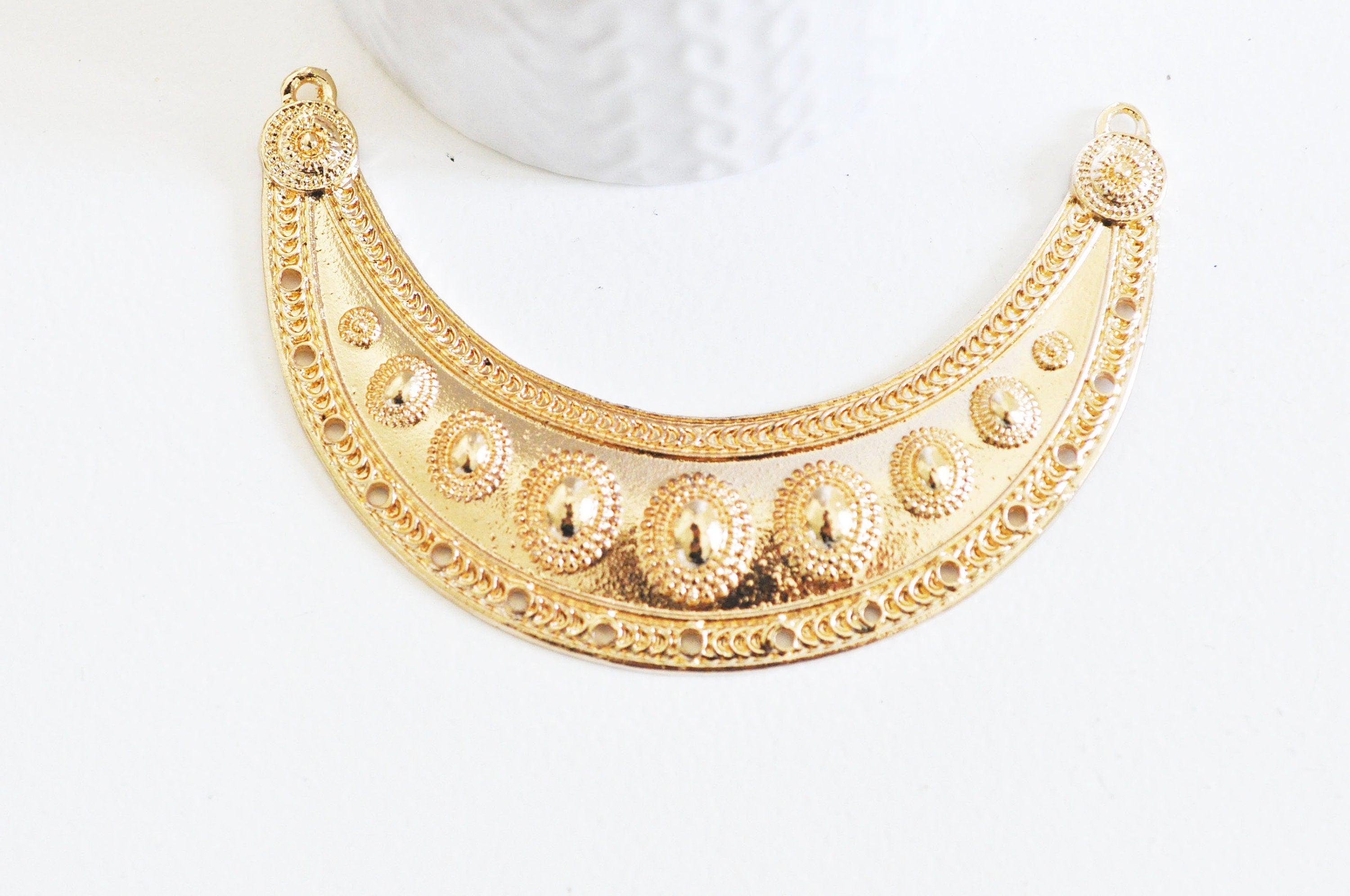 Gingerlily Pendentif connecteur plastron zamac doré 99mm x1