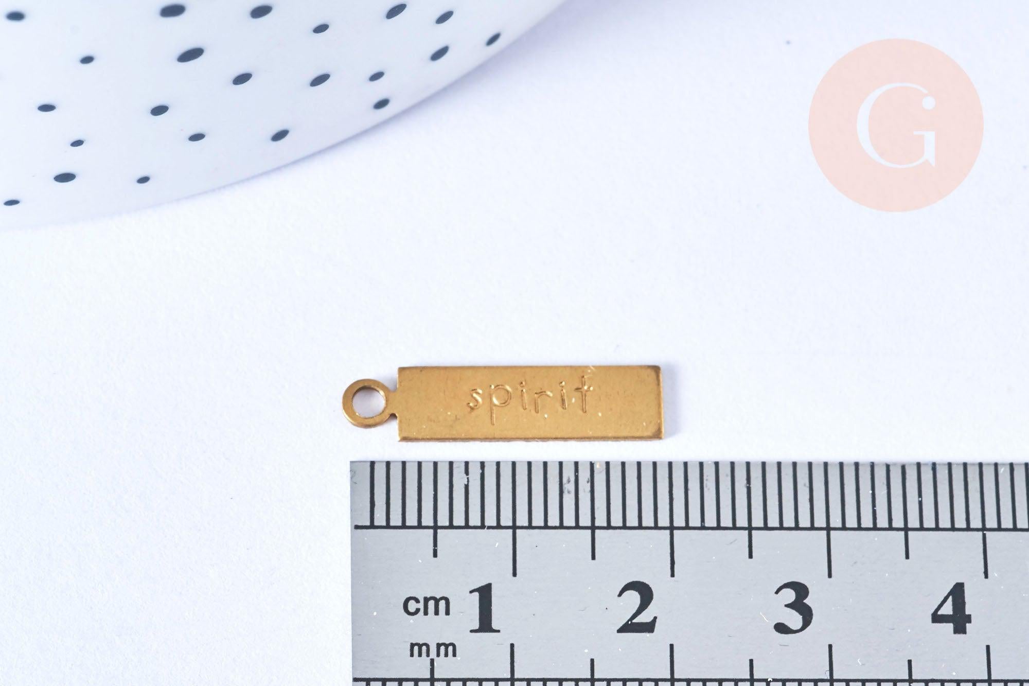 Gingerlily Pendentifs G6514 pendentif rectangle laiton brut 20mm x2