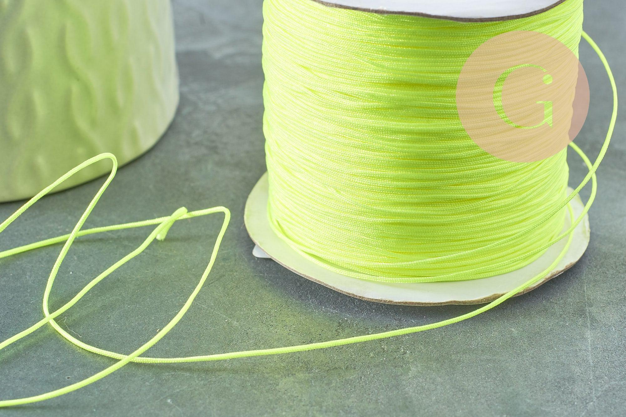 Gingerlily Fil de Jade Jaune Fluo Polyester 0,6mm 1m