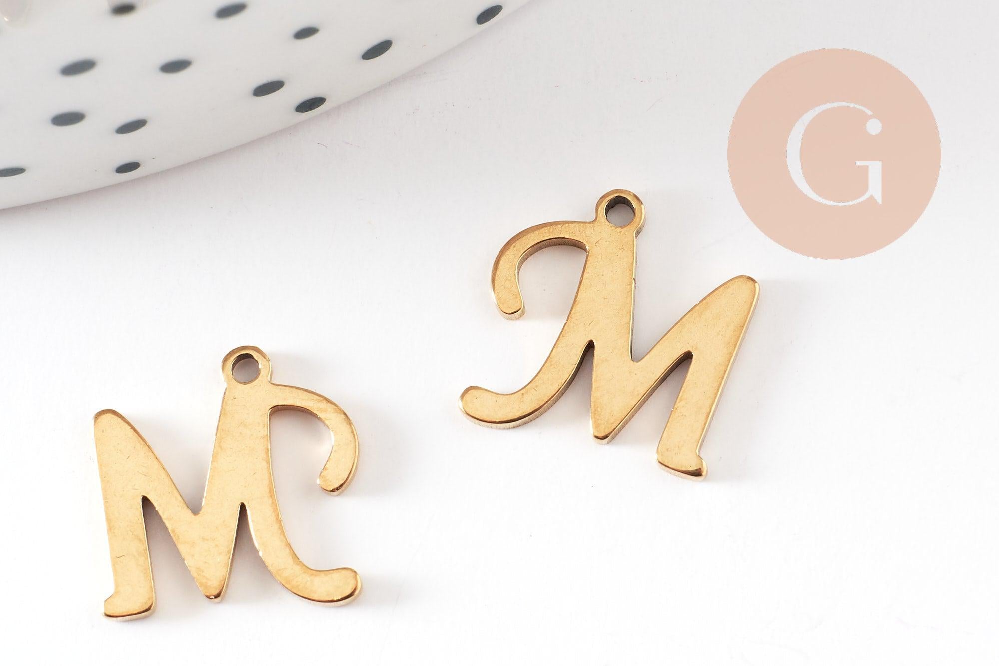 Gingerlily Pendentifs G9381 pendentif lettre M doré 12 mm