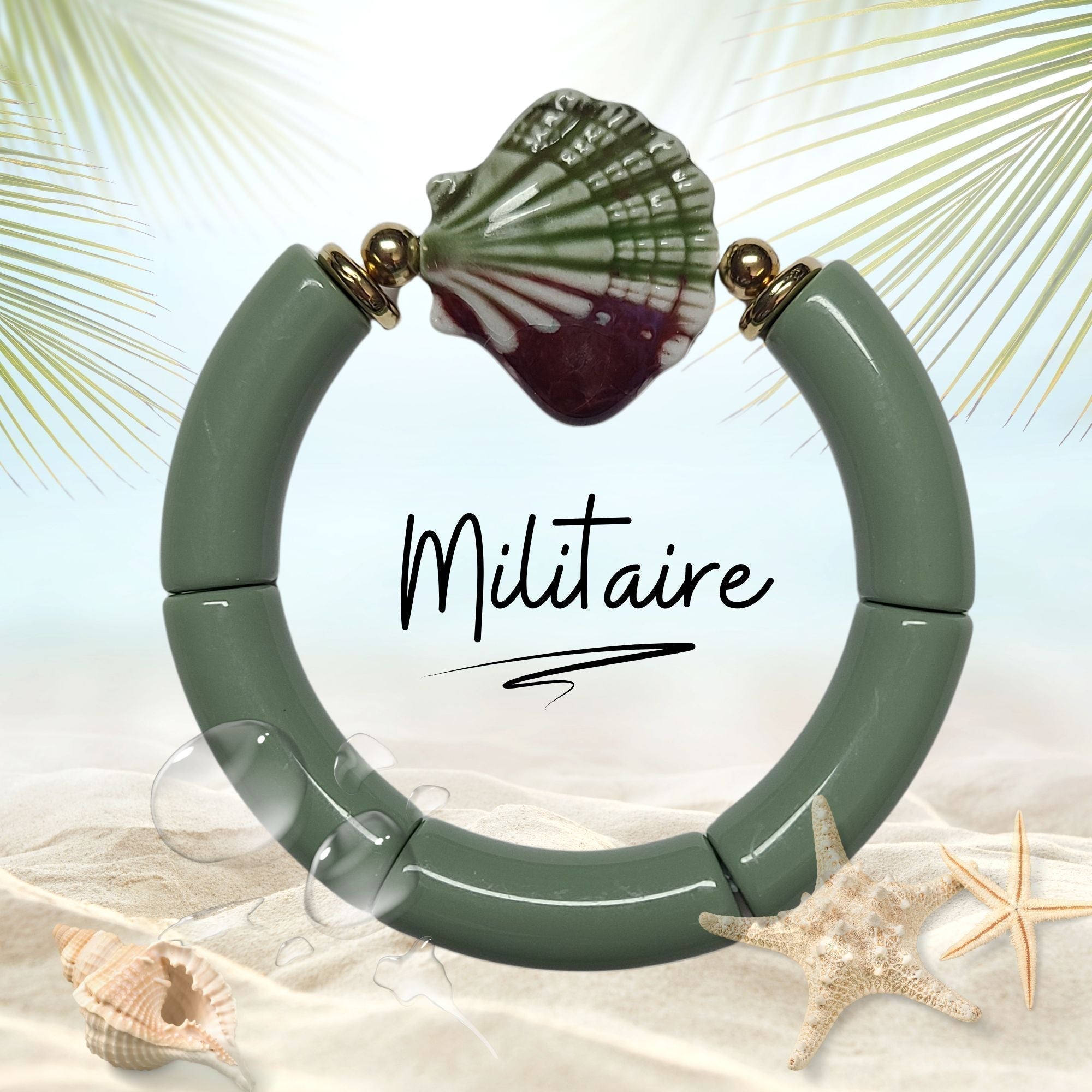 ARTSHOP 6 coquillage céramique chocolat 30MM x1 perle