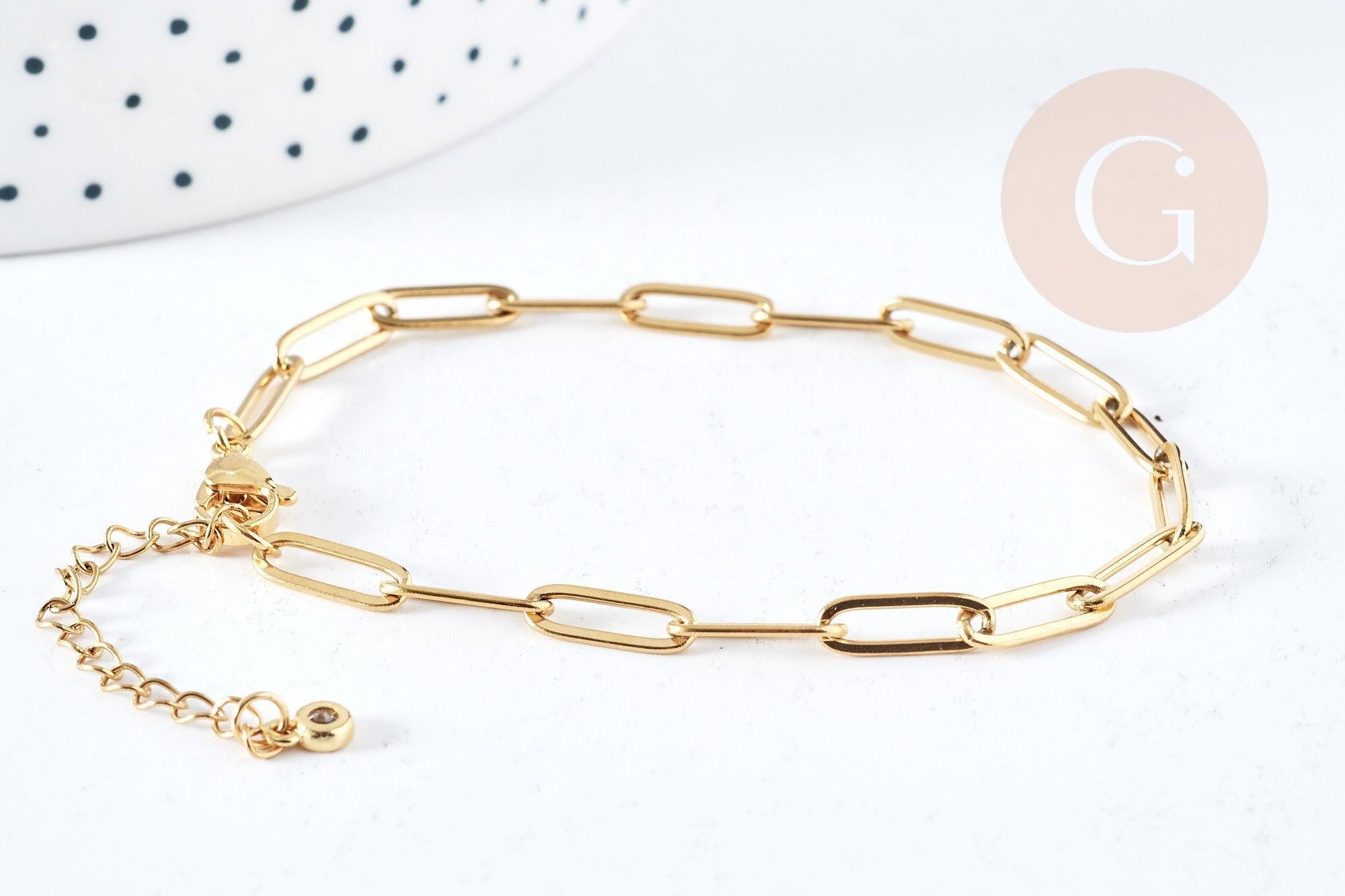 Gingerlily Accessoires bracelet trombone doré 14k acier 19cm