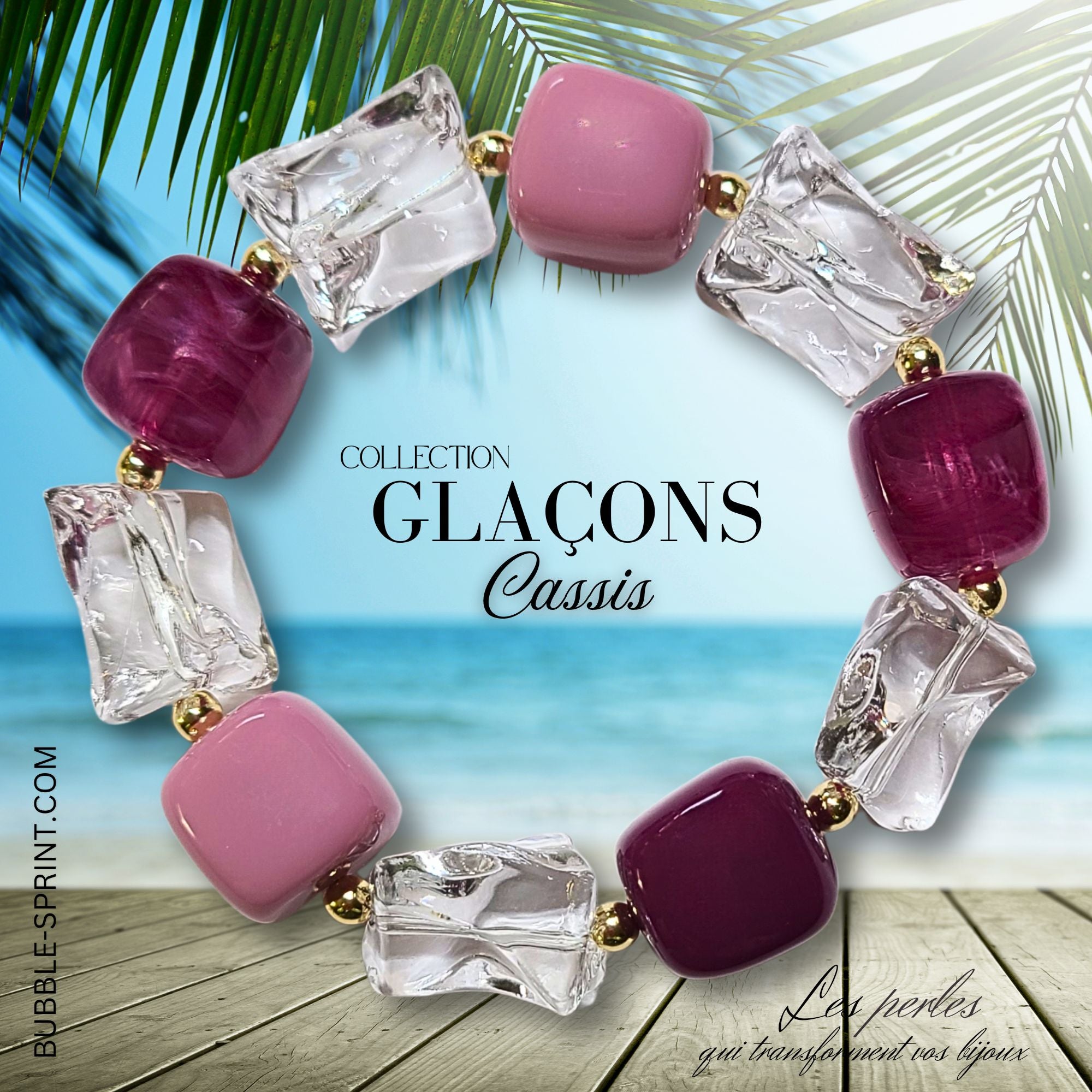 ARTSHOP Glaçons bracelet cassis kit à faire soi-même acrylique